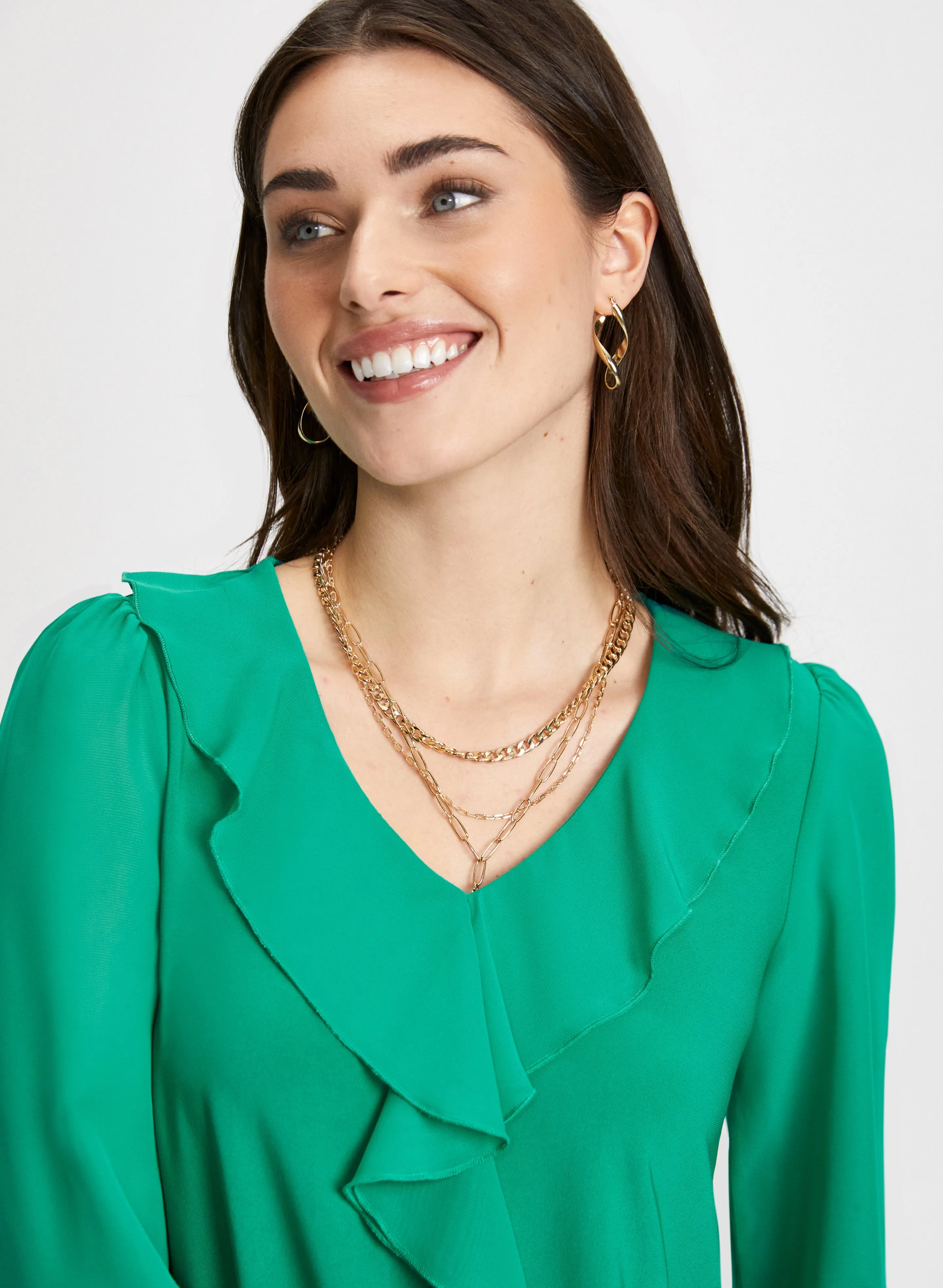 Ruffle Front Chiffon Top sold by Laura product image thumbnail 2