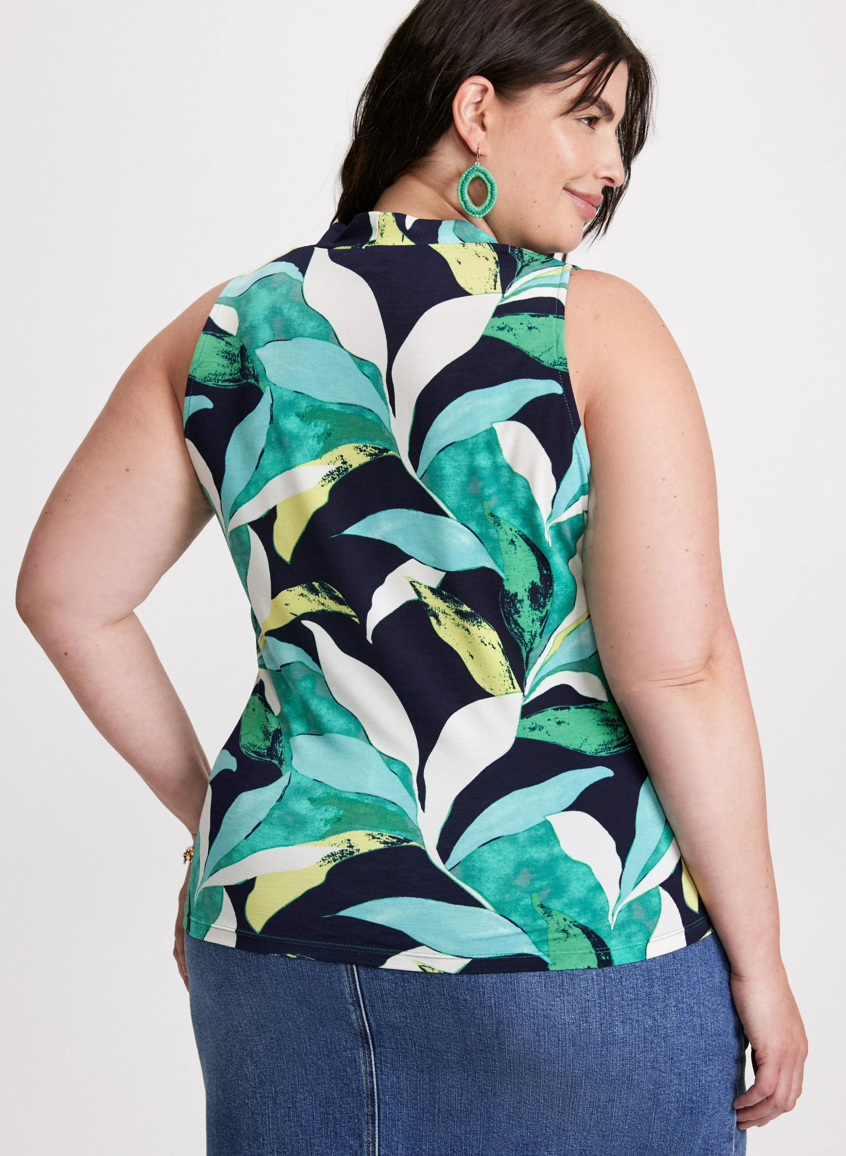 Leaf Print Sleeveless Top sold by Laura product image thumbnail 4