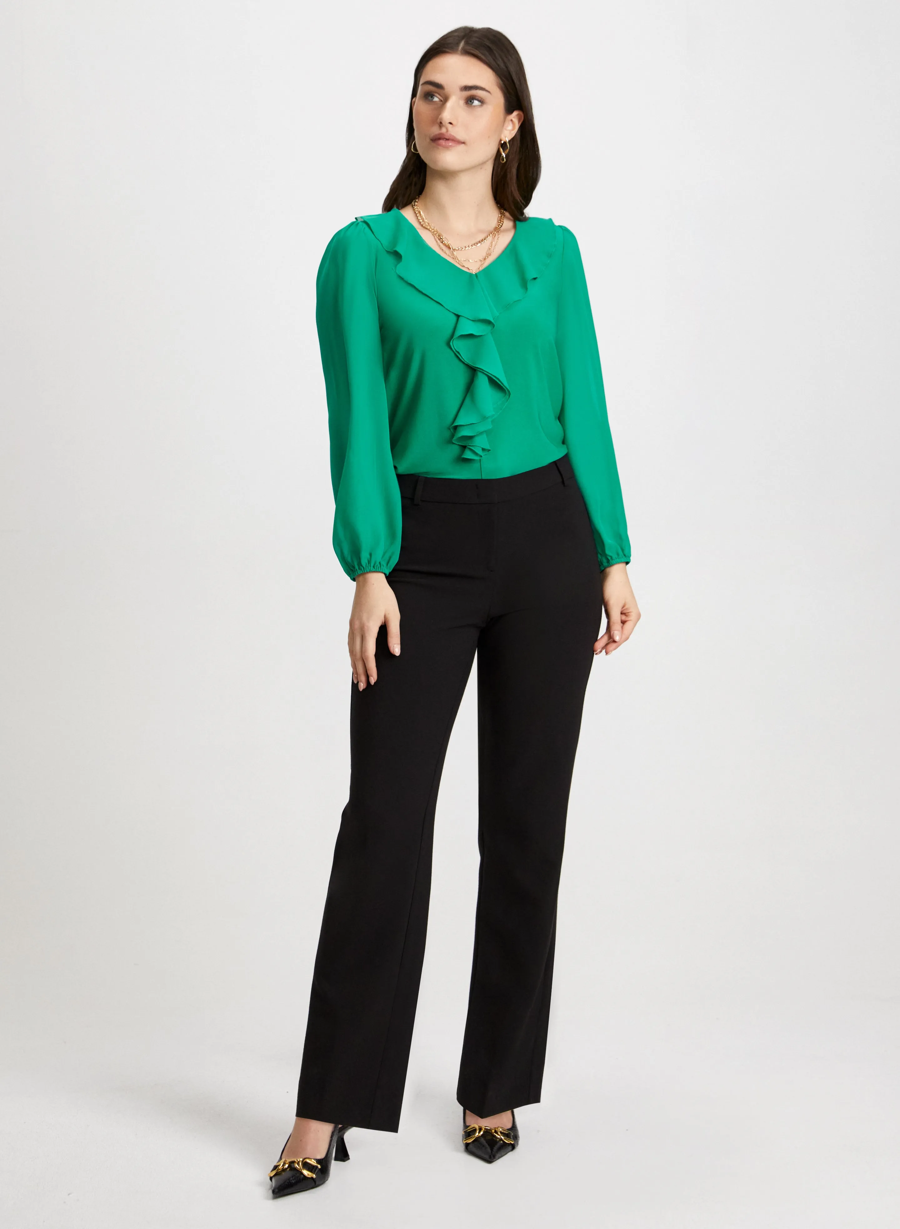 Ruffle Front Chiffon Top sold by Laura product image thumbnail 3