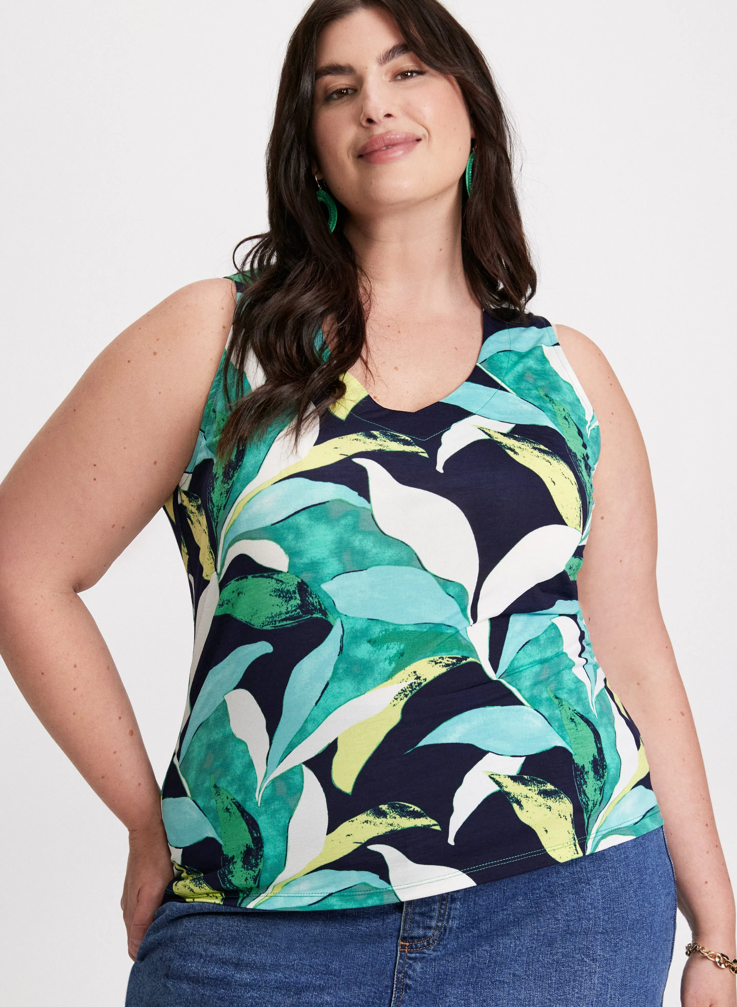 Leaf Print Sleeveless Top sold by Laura product image thumbnail 5