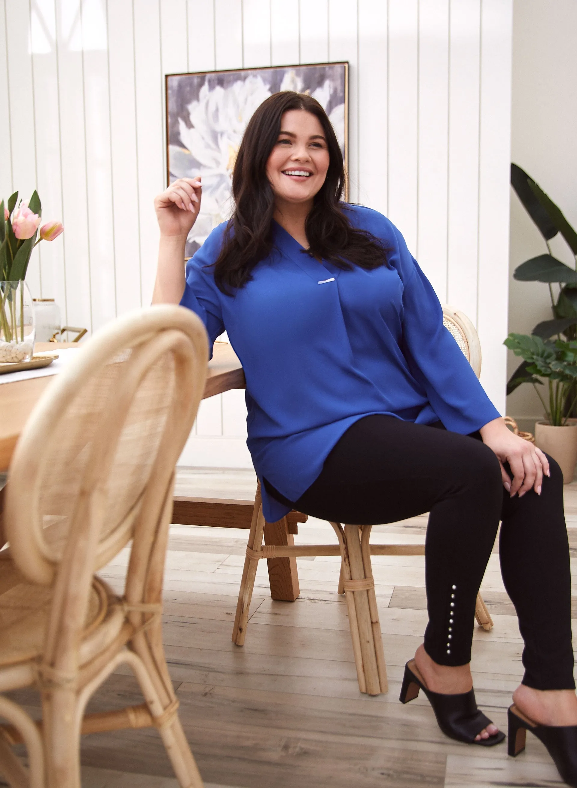 3/4 Sleeve V-Neck Blouse sold by Laura product image thumbnail 3