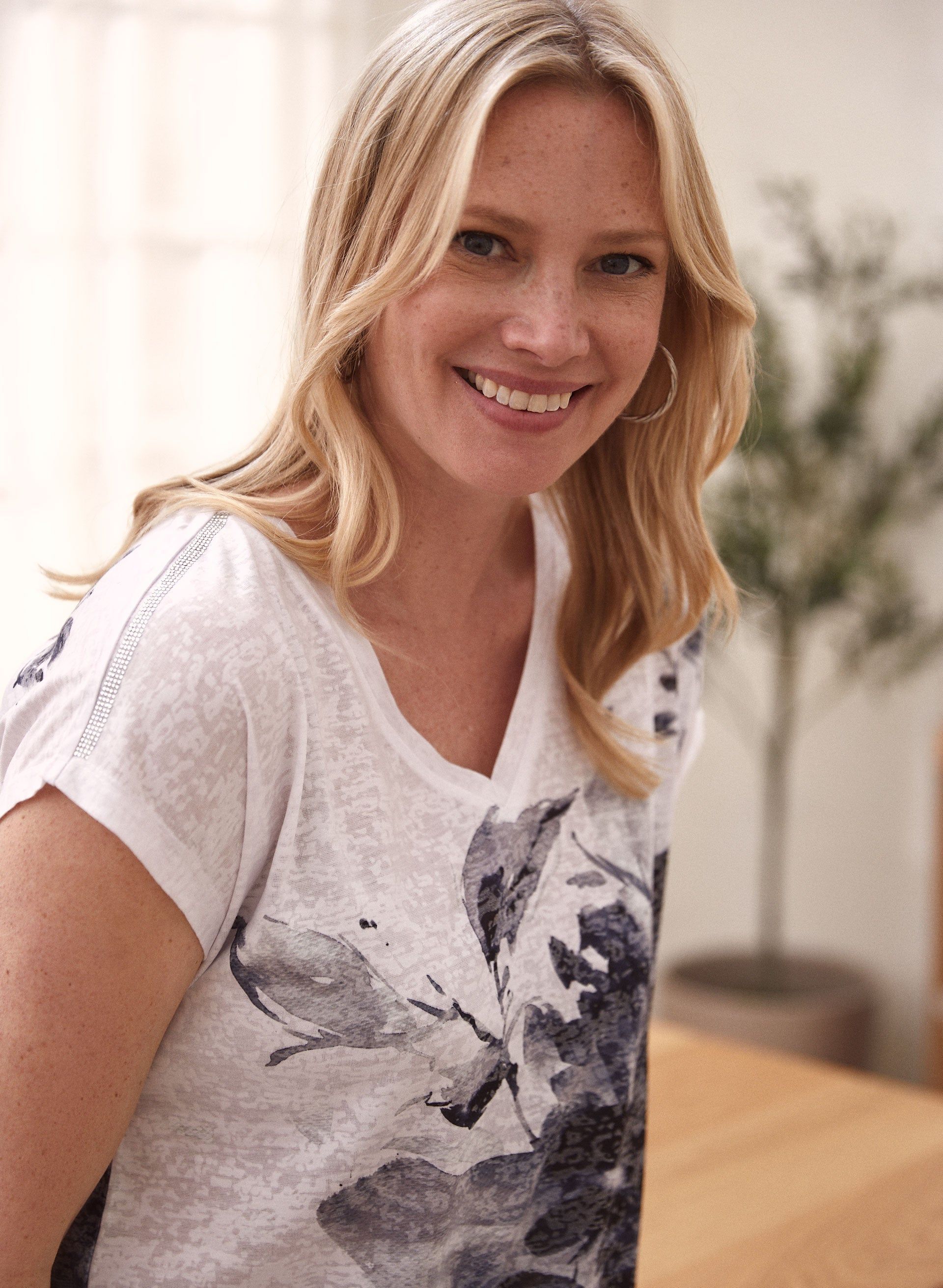 Floral Print Burnout Tee sold by Laura product image thumbnail 2