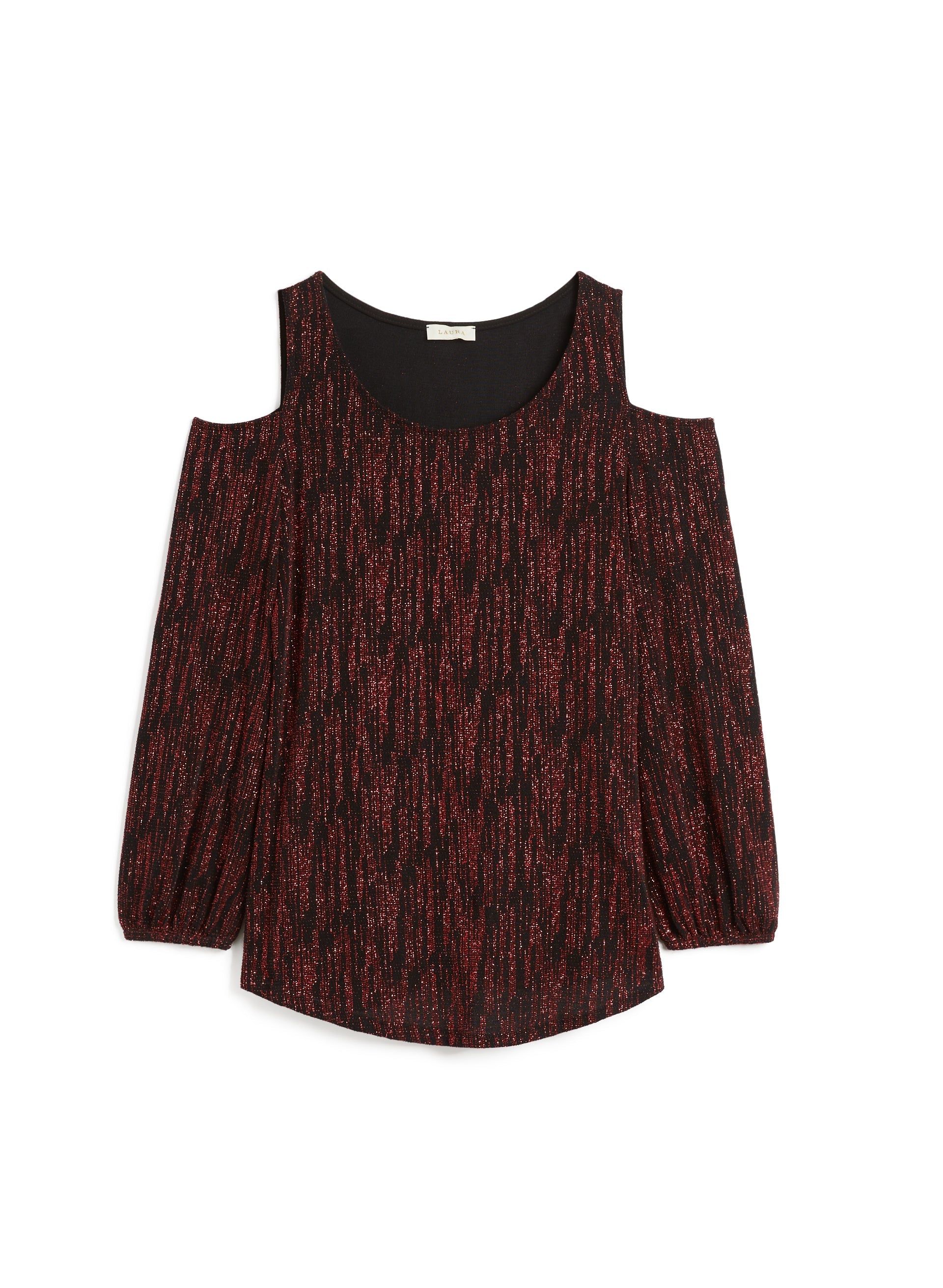 Glitter Knit Cold Shoulder Top sold by Laura product image thumbnail 5