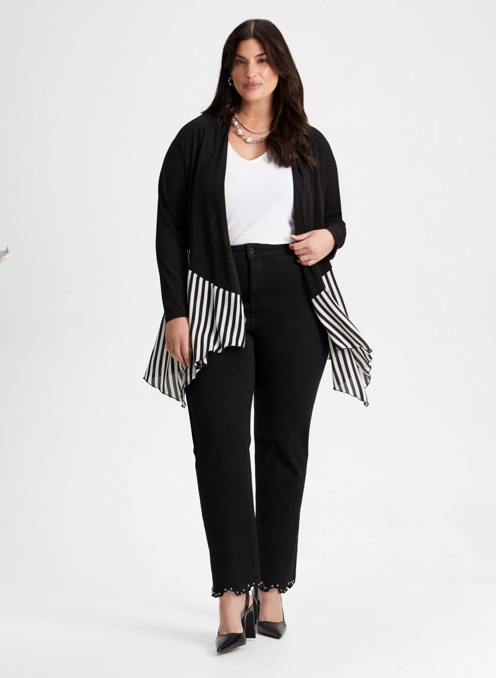 Striped Detail Open Front Top sold by Laura product image thumbnail 3