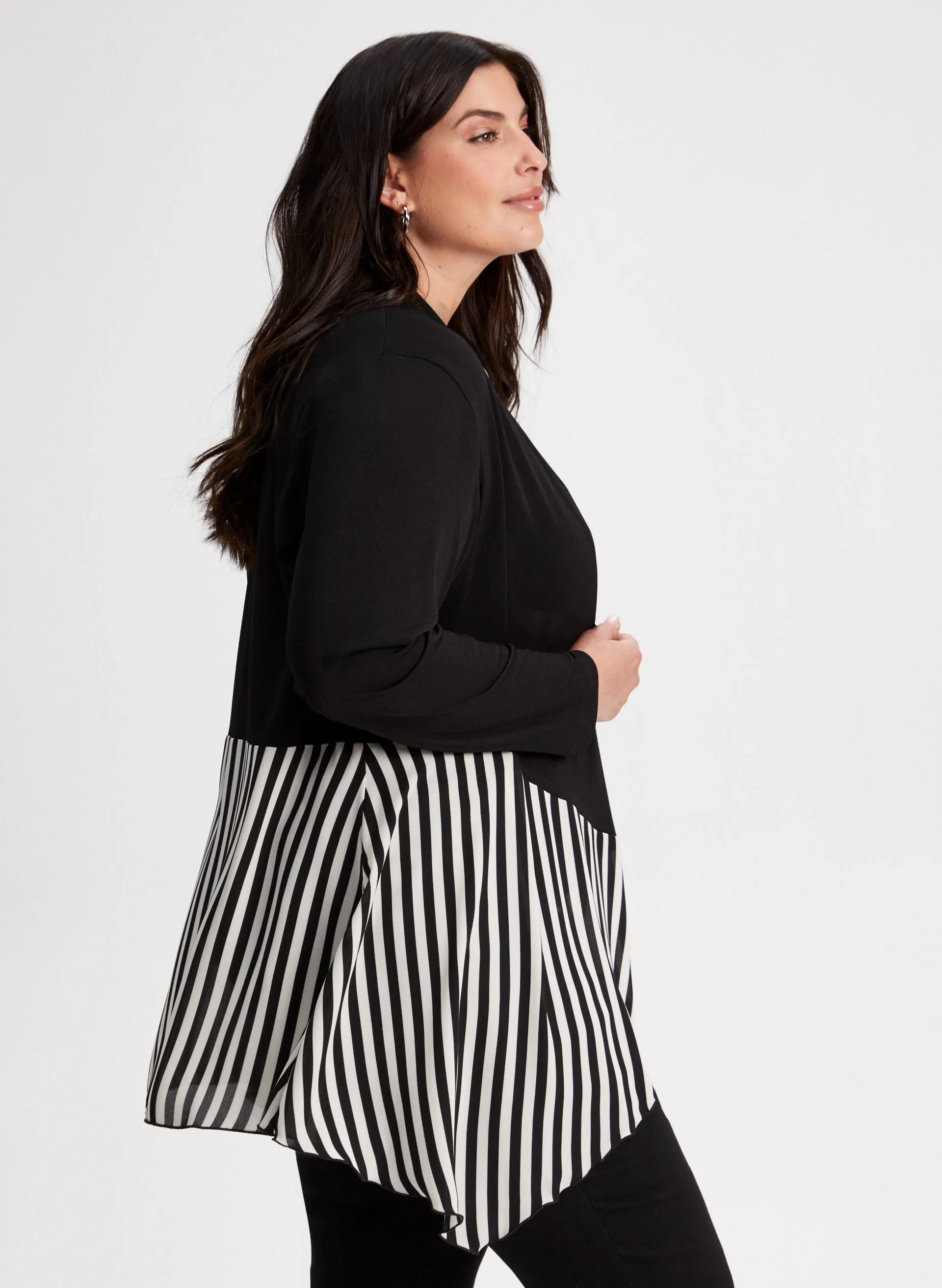 Striped Detail Open Front Top sold by Laura product image thumbnail 2