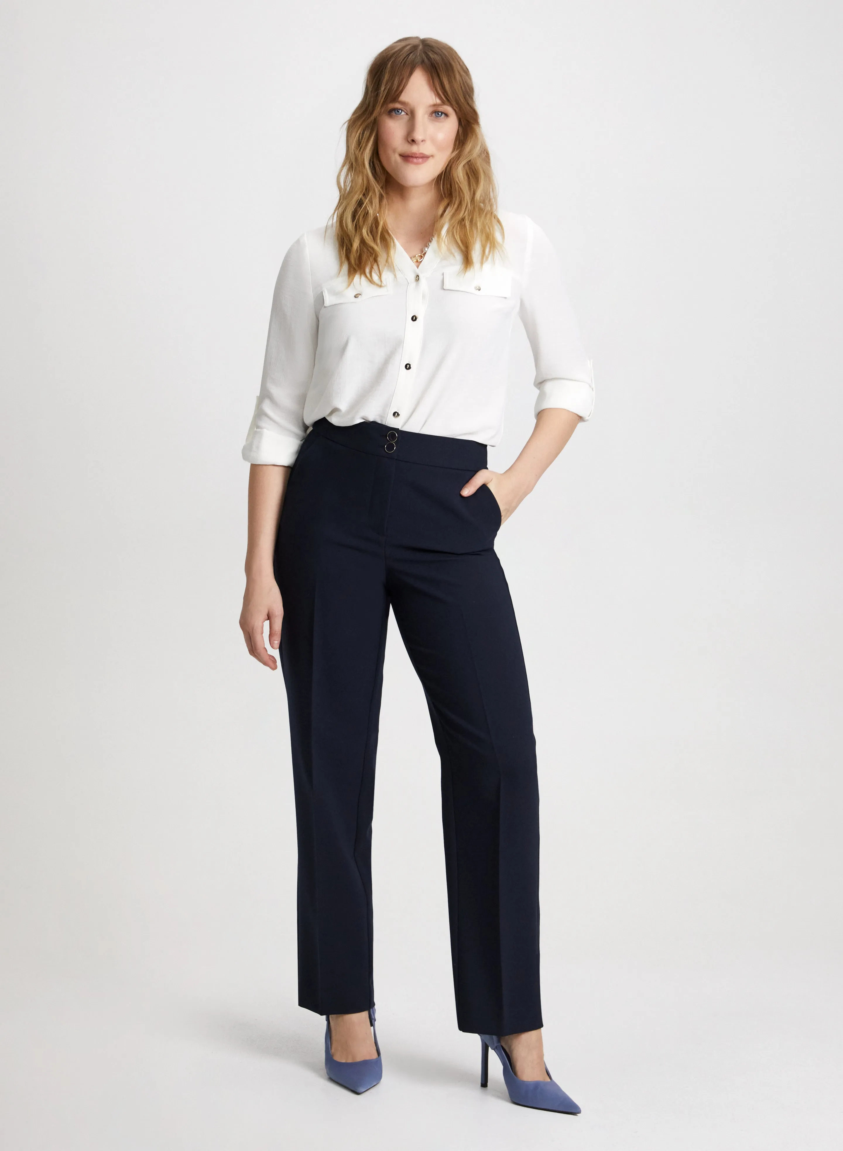 Button-Down Blouse & Straight Leg Pants sold by Laura
