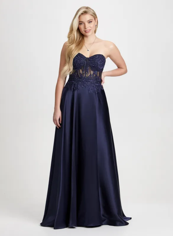 Lace Corset Strapless Dress sold by Laura