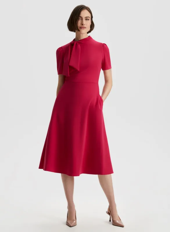 Puff Sleeve Tie Neck Dress sold by Laura
