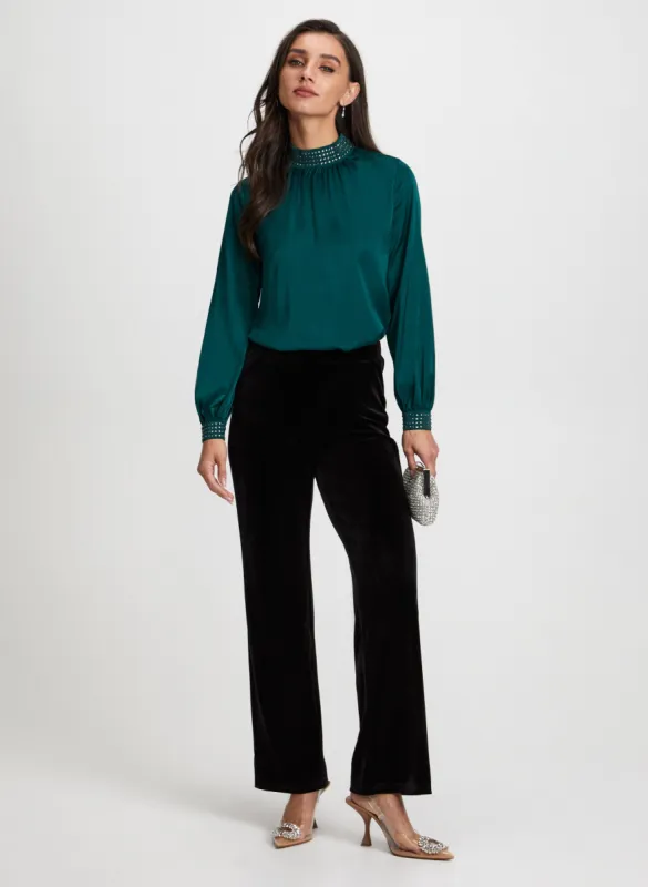 Satin Blouse & Wide Leg Pants sold by Laura