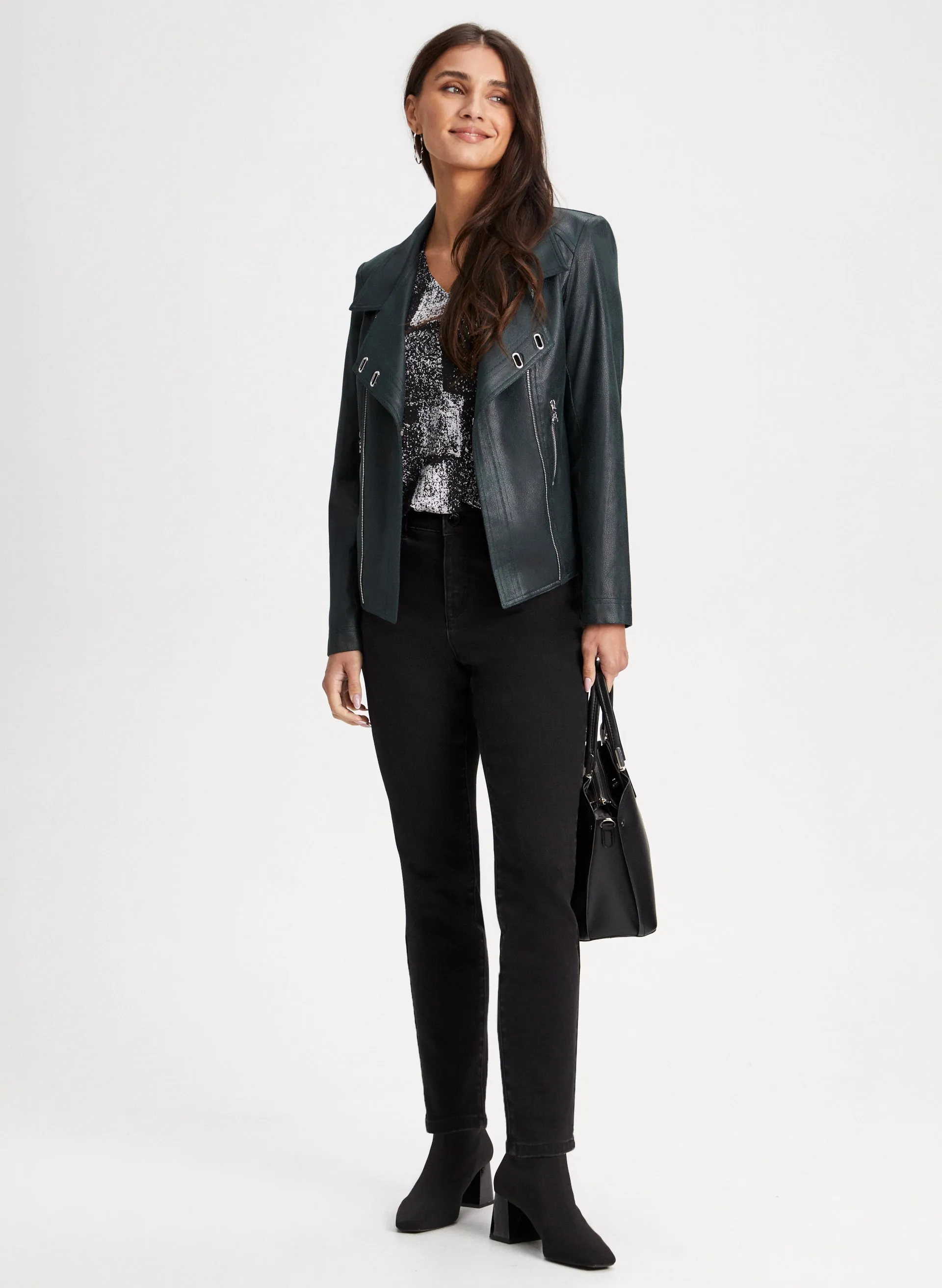 Stud Detail Faux Suede Jacket sold by Laura product image thumbnail 3