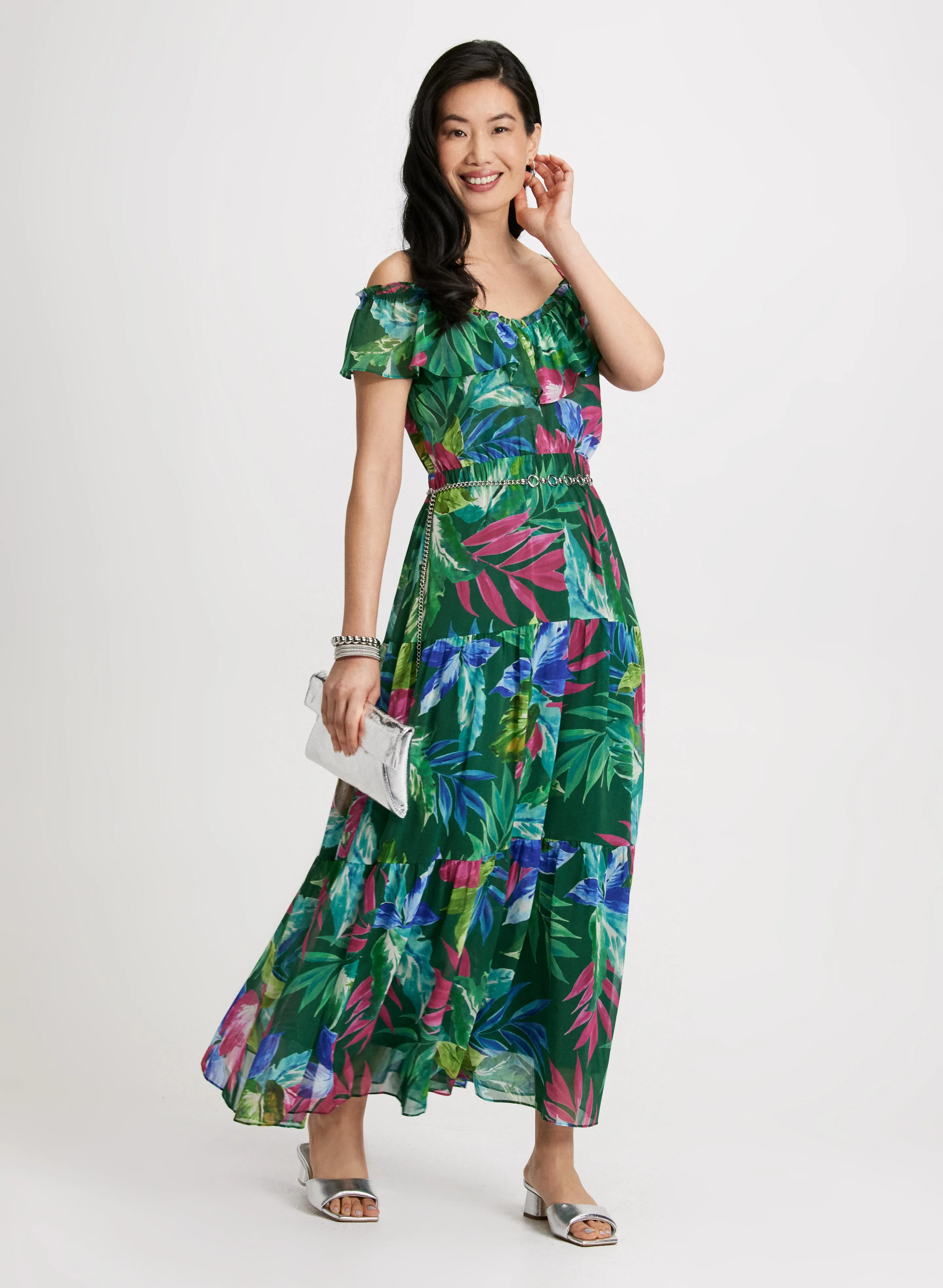 Long Floral Chiffon Dress sold by Laura