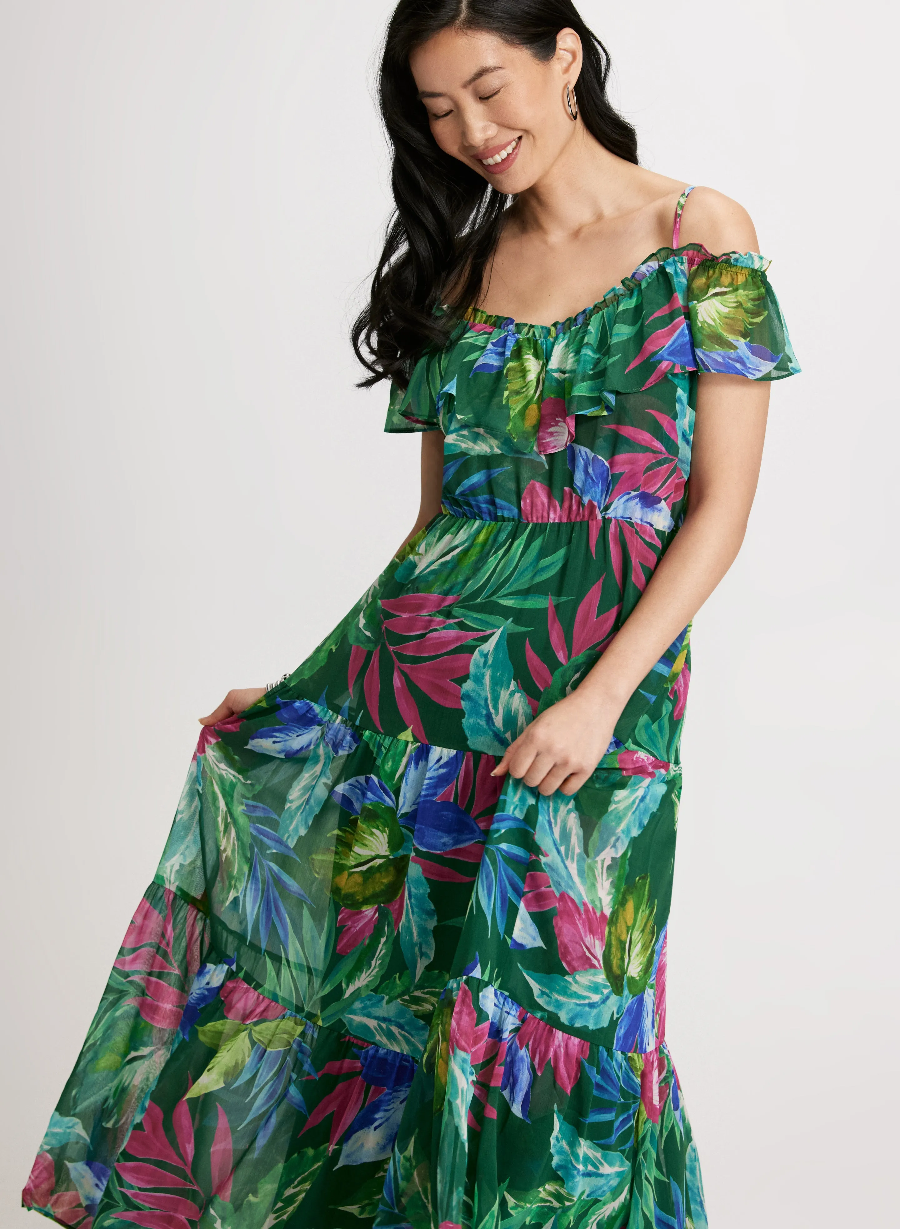 Long Floral Chiffon Dress sold by Laura product image thumbnail 3