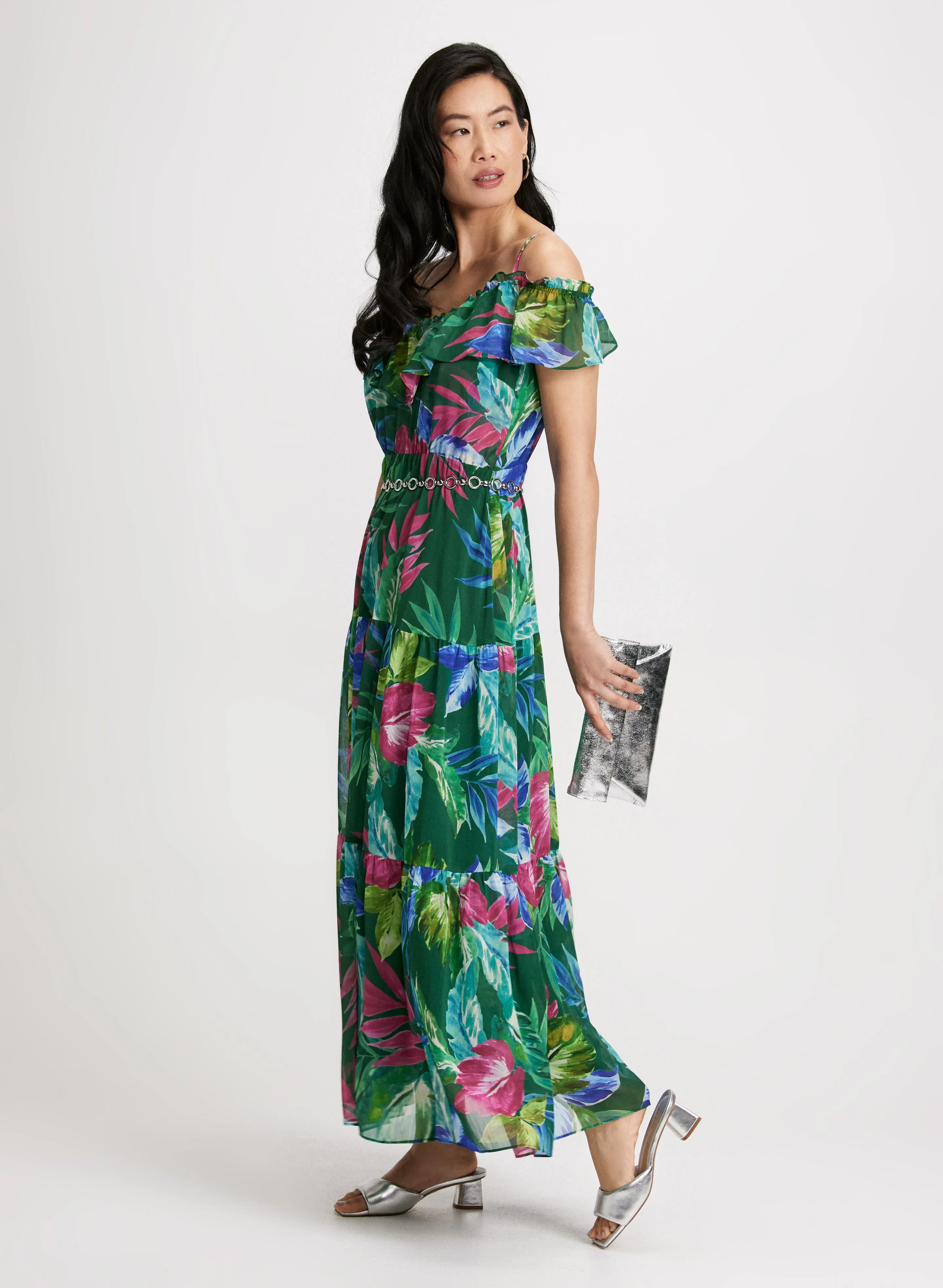 Long Floral Chiffon Dress sold by Laura product image thumbnail 4