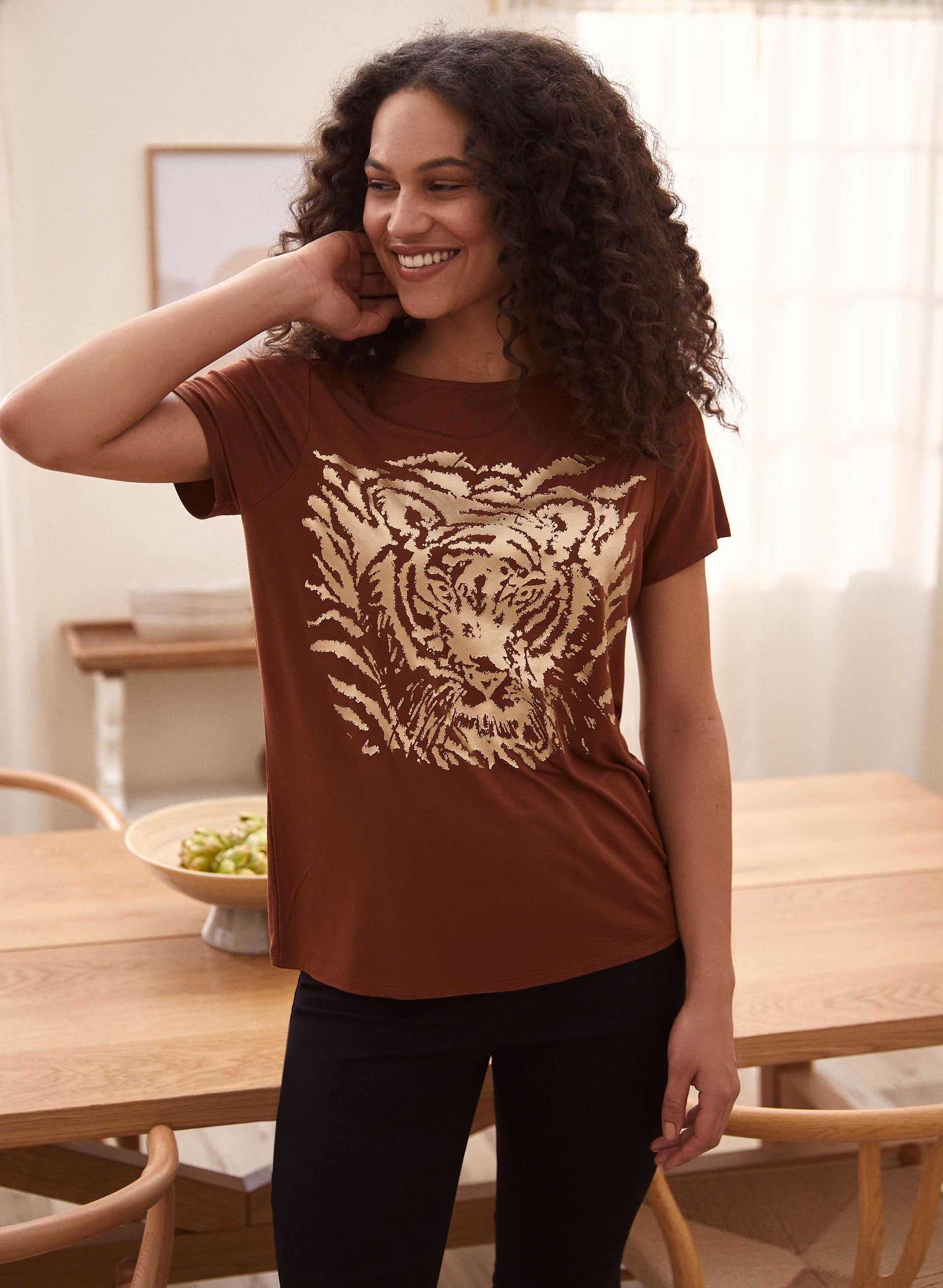 Boat Neck Animal Motif Top sold by Laura product image thumbnail 2