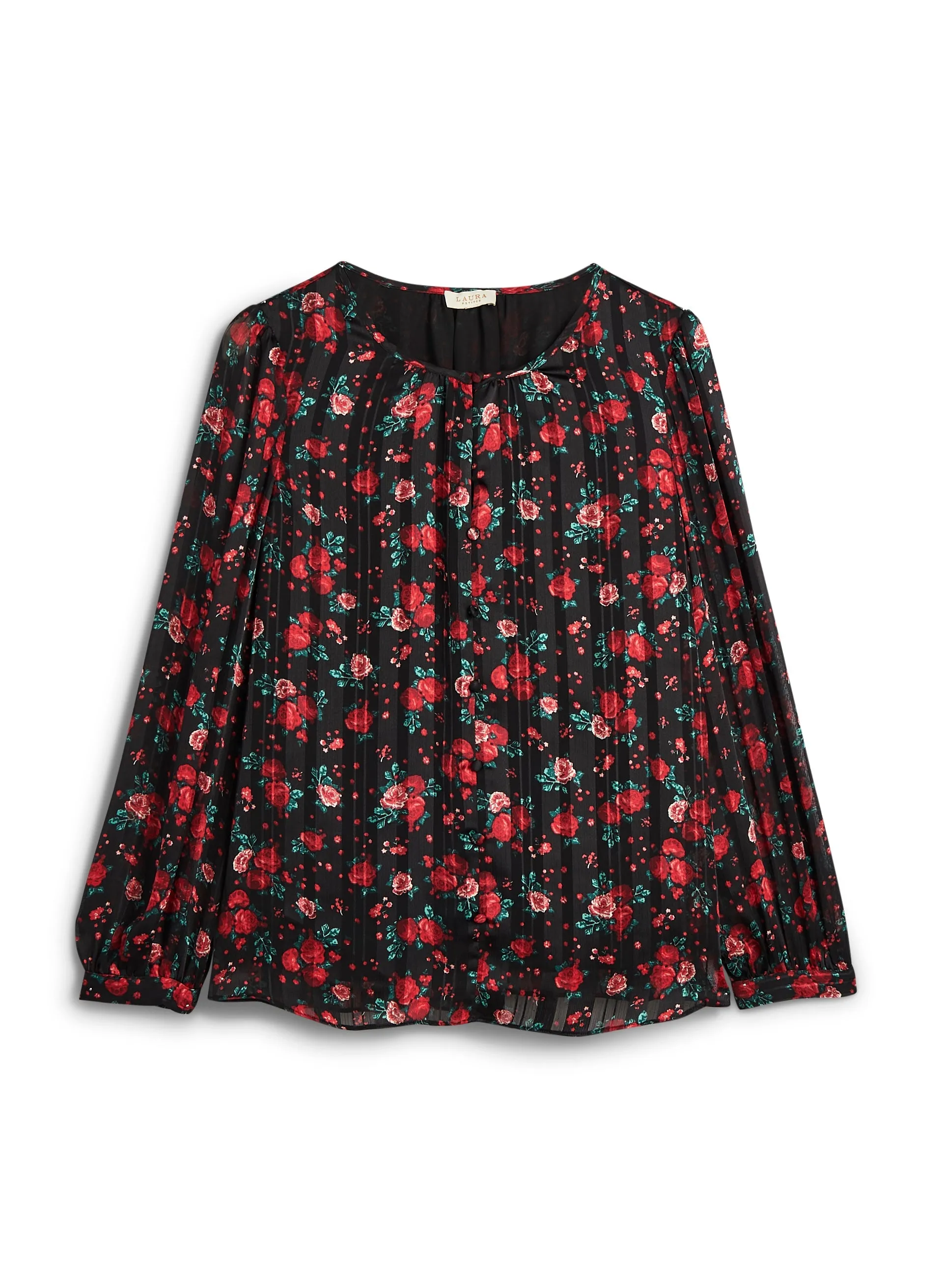 Rose Motif Button-Down Blouse sold by Laura product image thumbnail 5