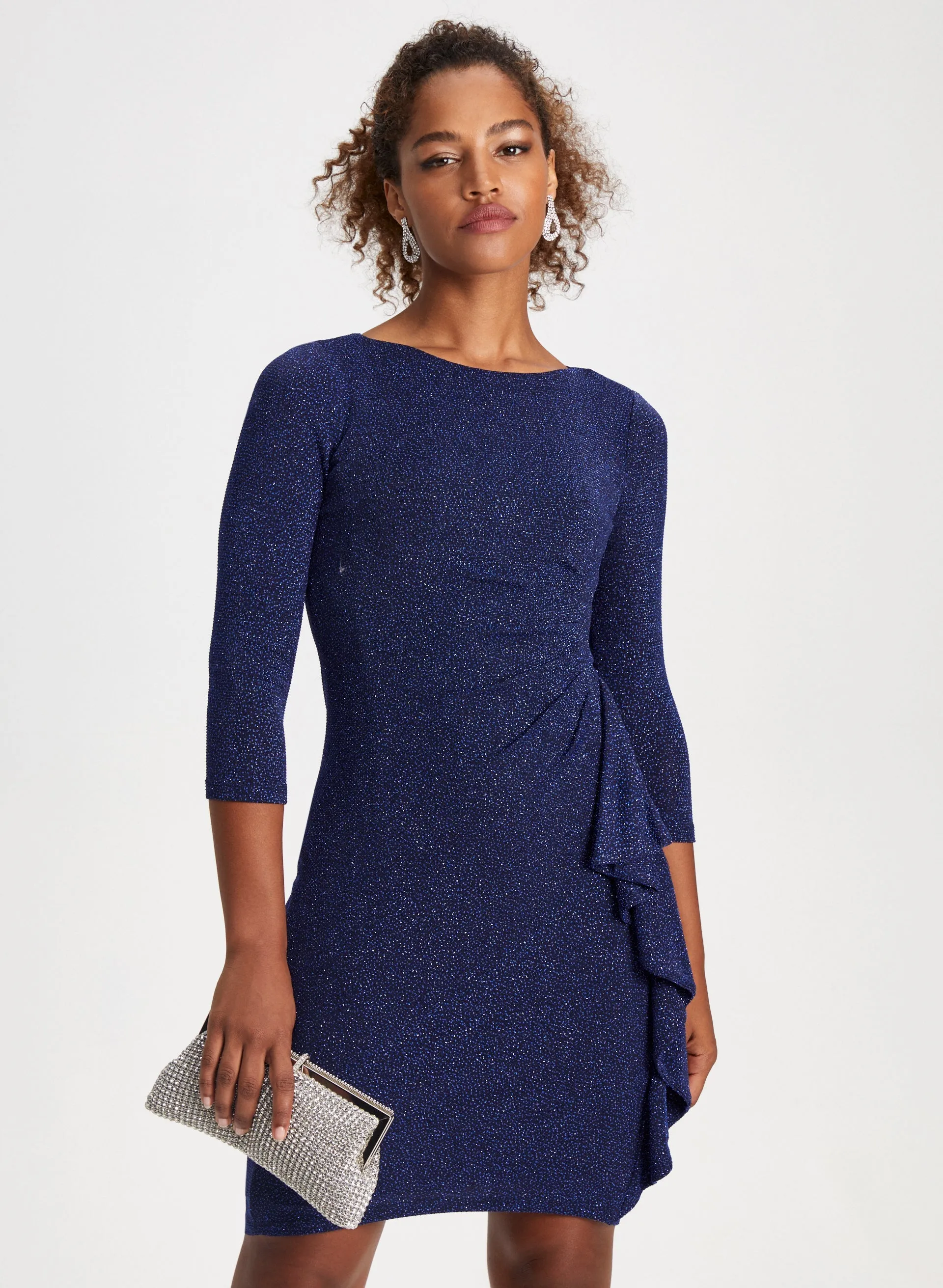 Flounce Detail Glitter Dress sold by Laura product image thumbnail 5