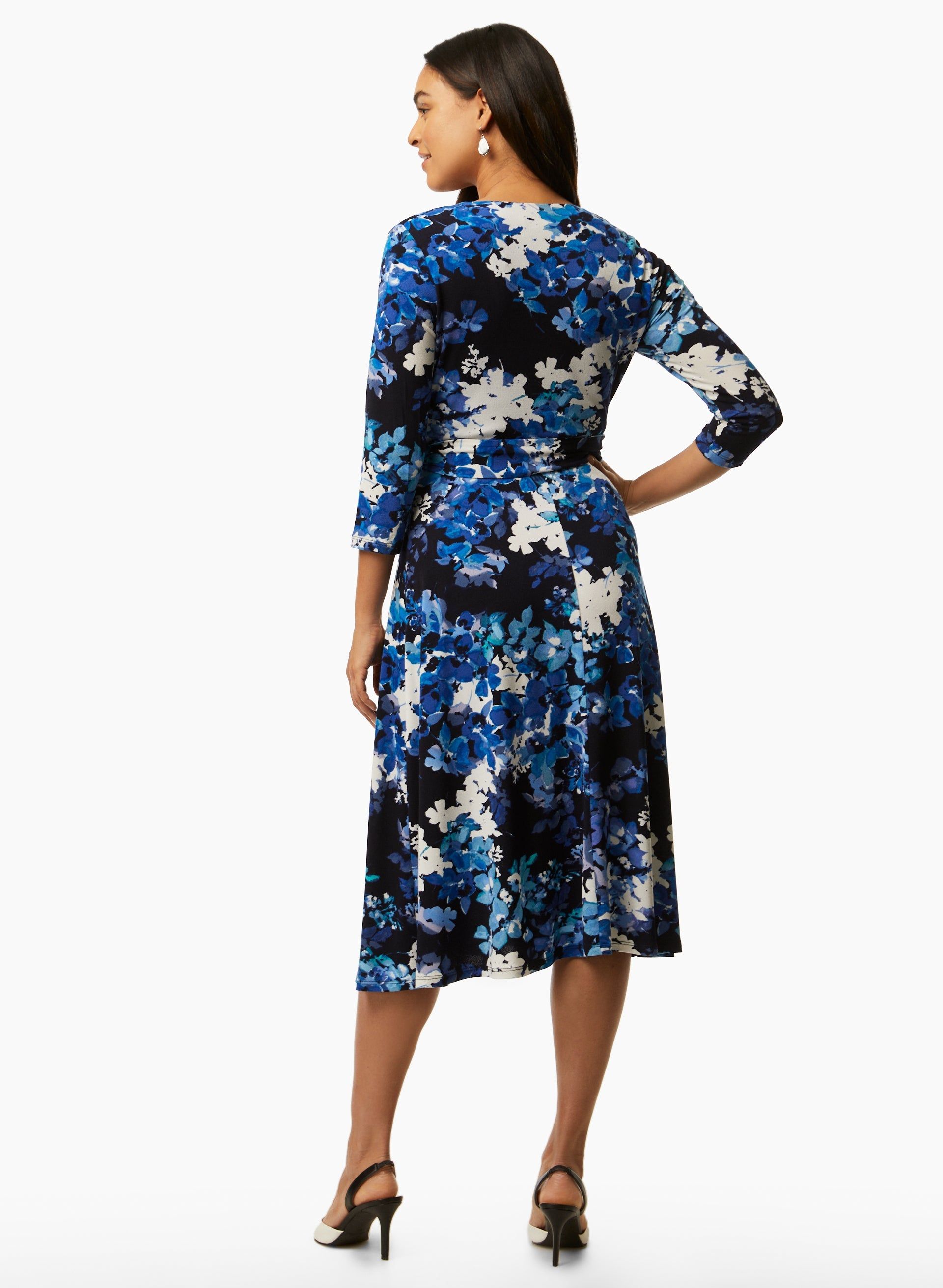 Floral Print Wrap Midi Dress sold by Laura product image thumbnail 2