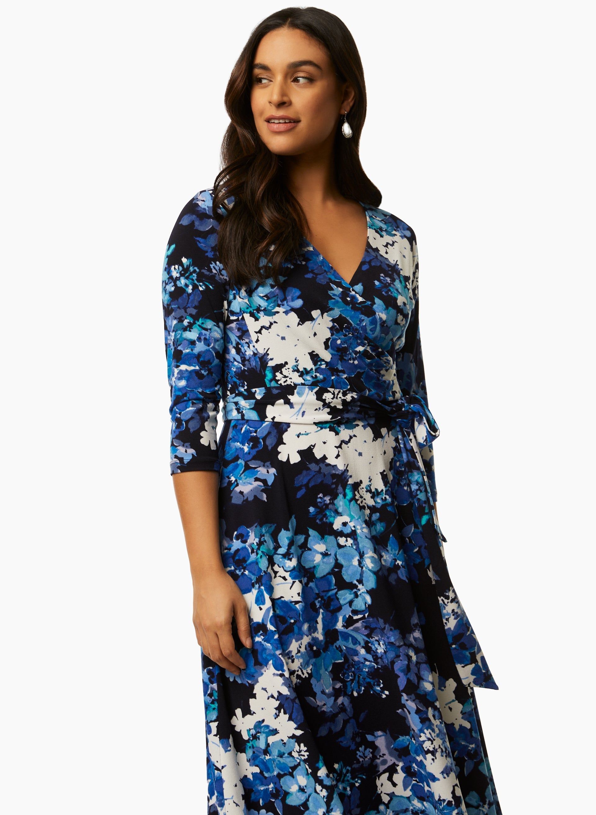 Floral Print Wrap Midi Dress sold by Laura product image thumbnail 3