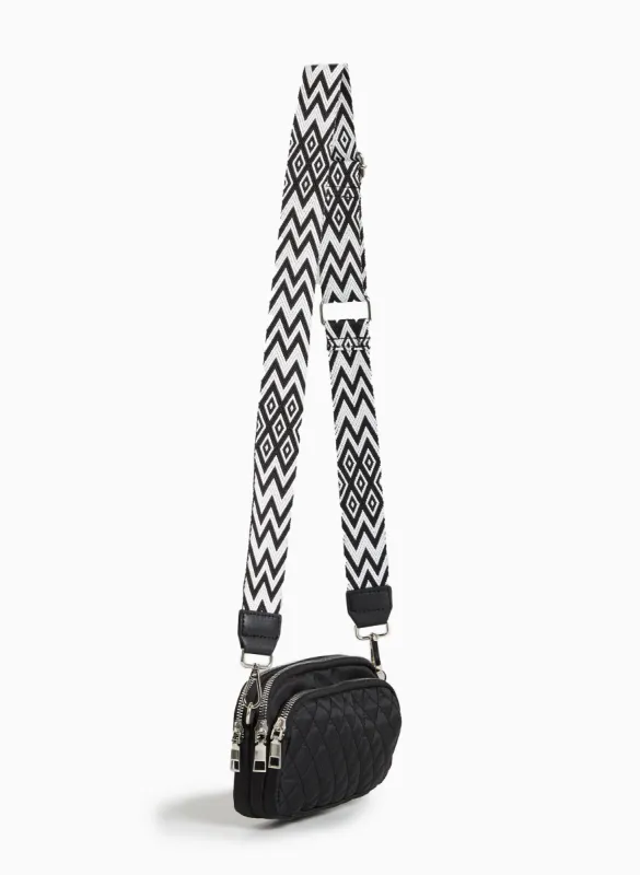 Geometric Strap Quilted Crossbody Bag sold by Laura