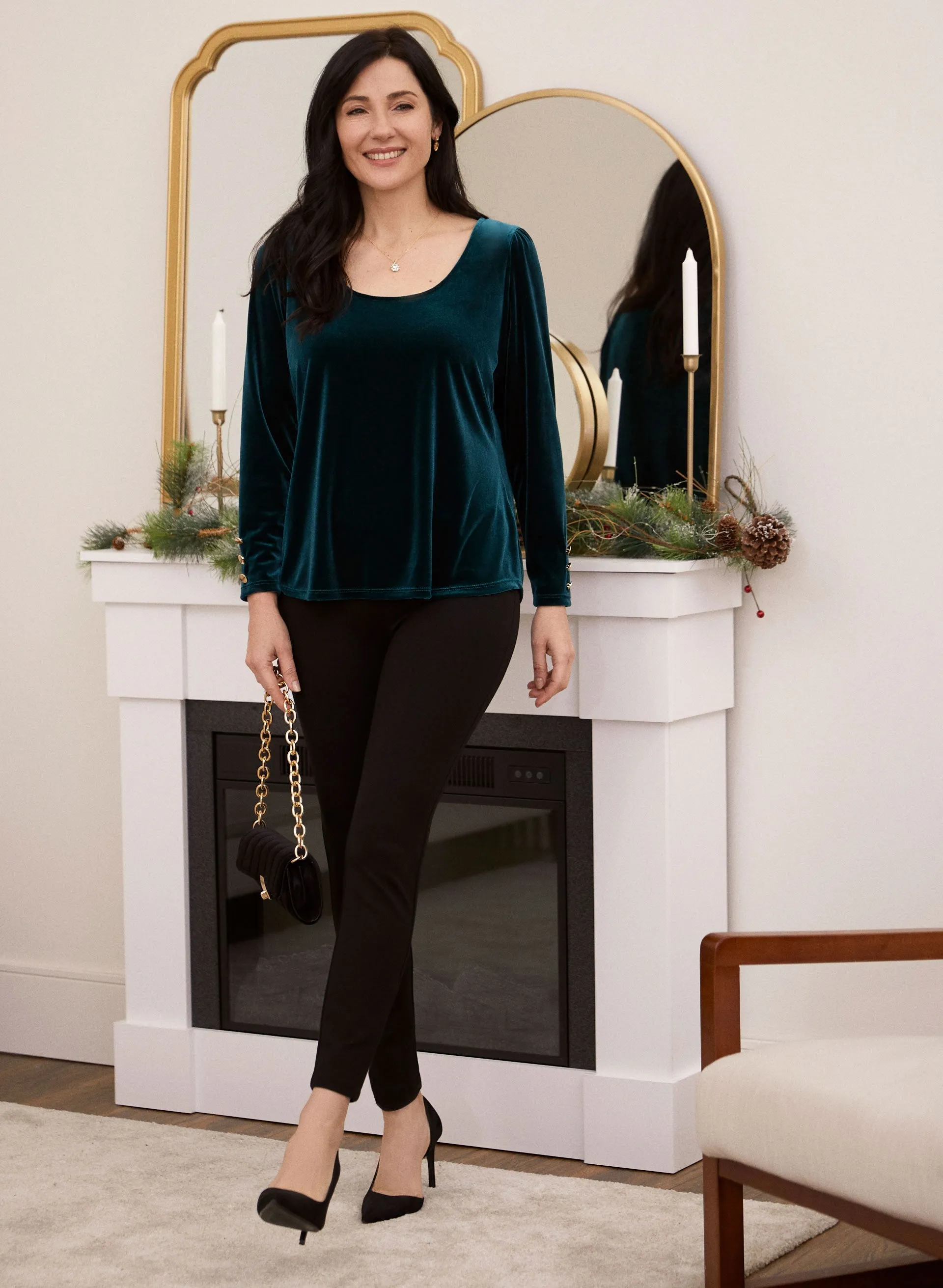 Velour Scoop Neck Top sold by Laura product image thumbnail 4