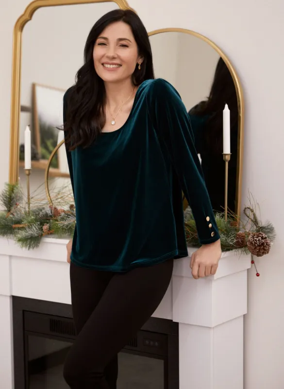 Velour Scoop Neck Top sold by Laura