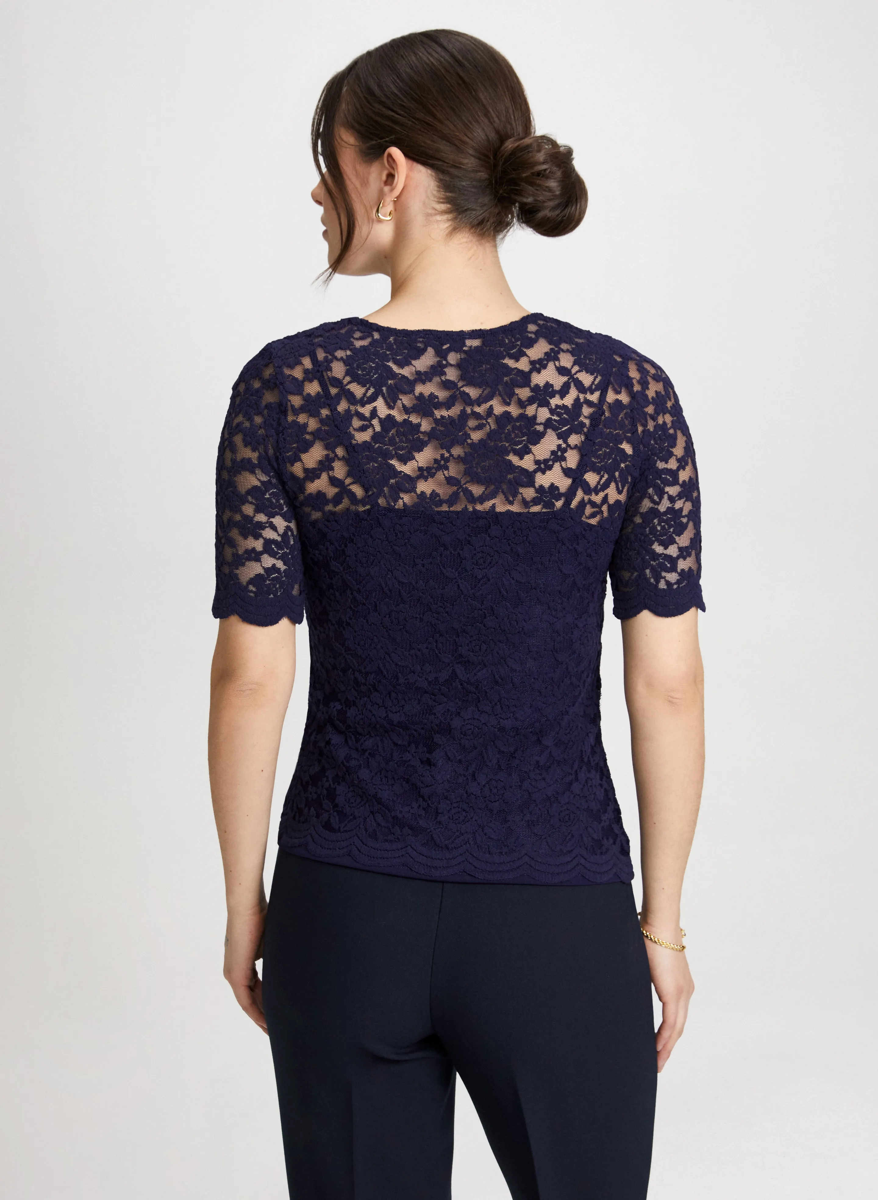 Stretchy Scalloped Lace Top sold by Laura product image thumbnail 4