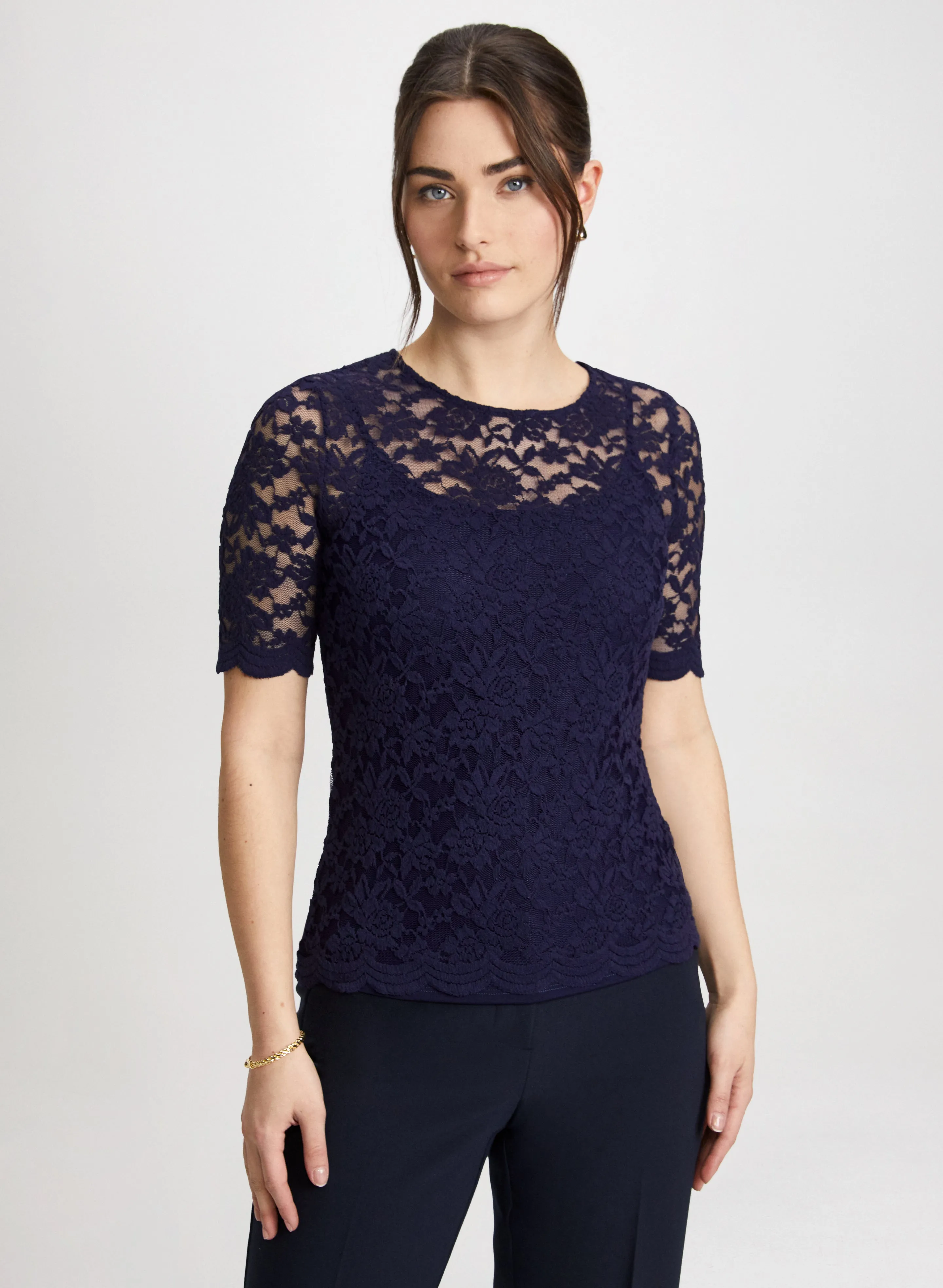 Stretchy Scalloped Lace Top sold by Laura product image thumbnail 5