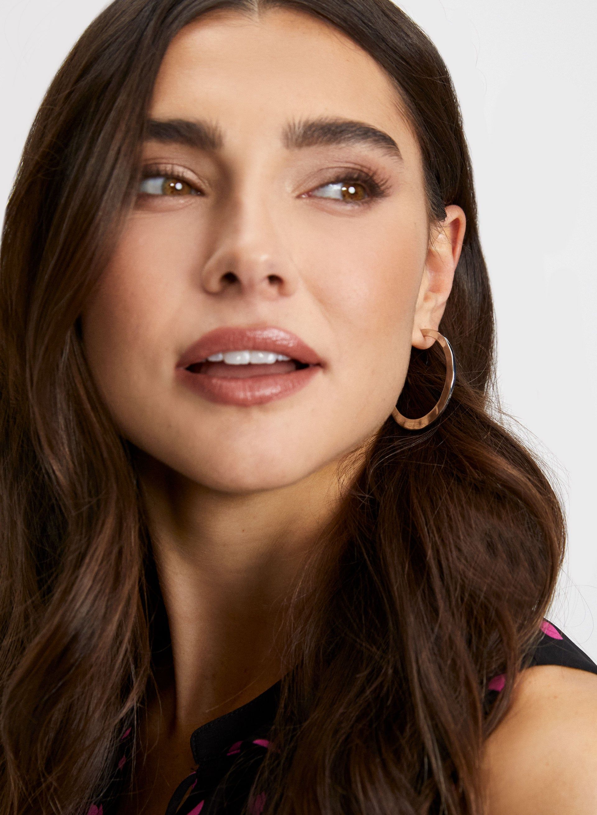 Hammered Effect Open Hoop Earrings sold by Laura product image thumbnail 2