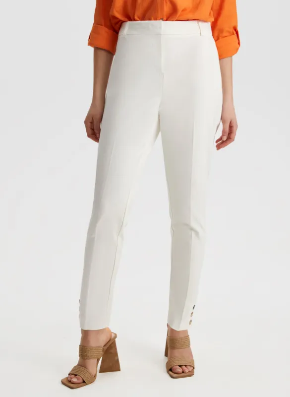 City Fit Button Detail Pants sold by Laura