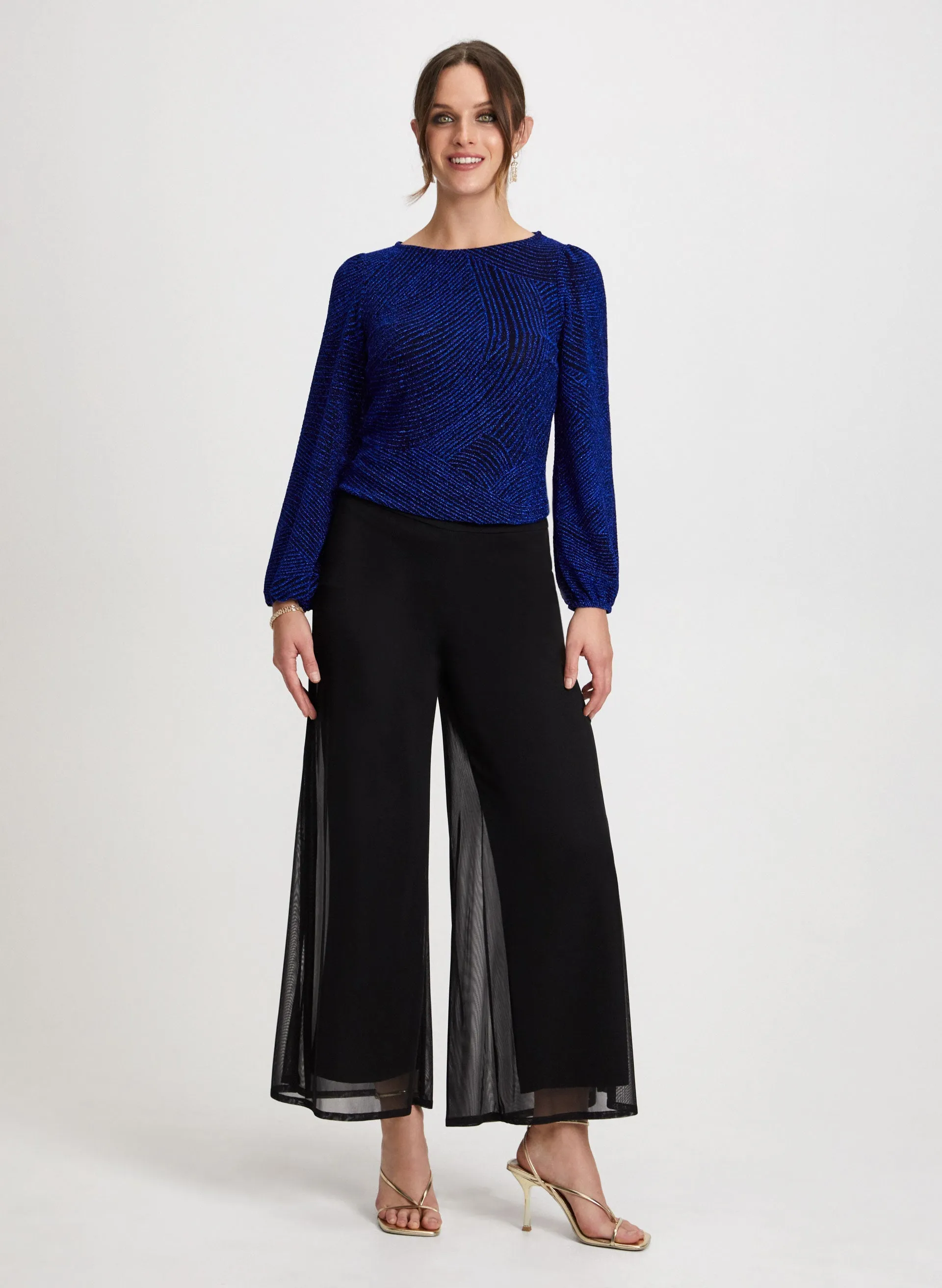 Chiffon Overlay Pants & Metallic Top sold by Laura
