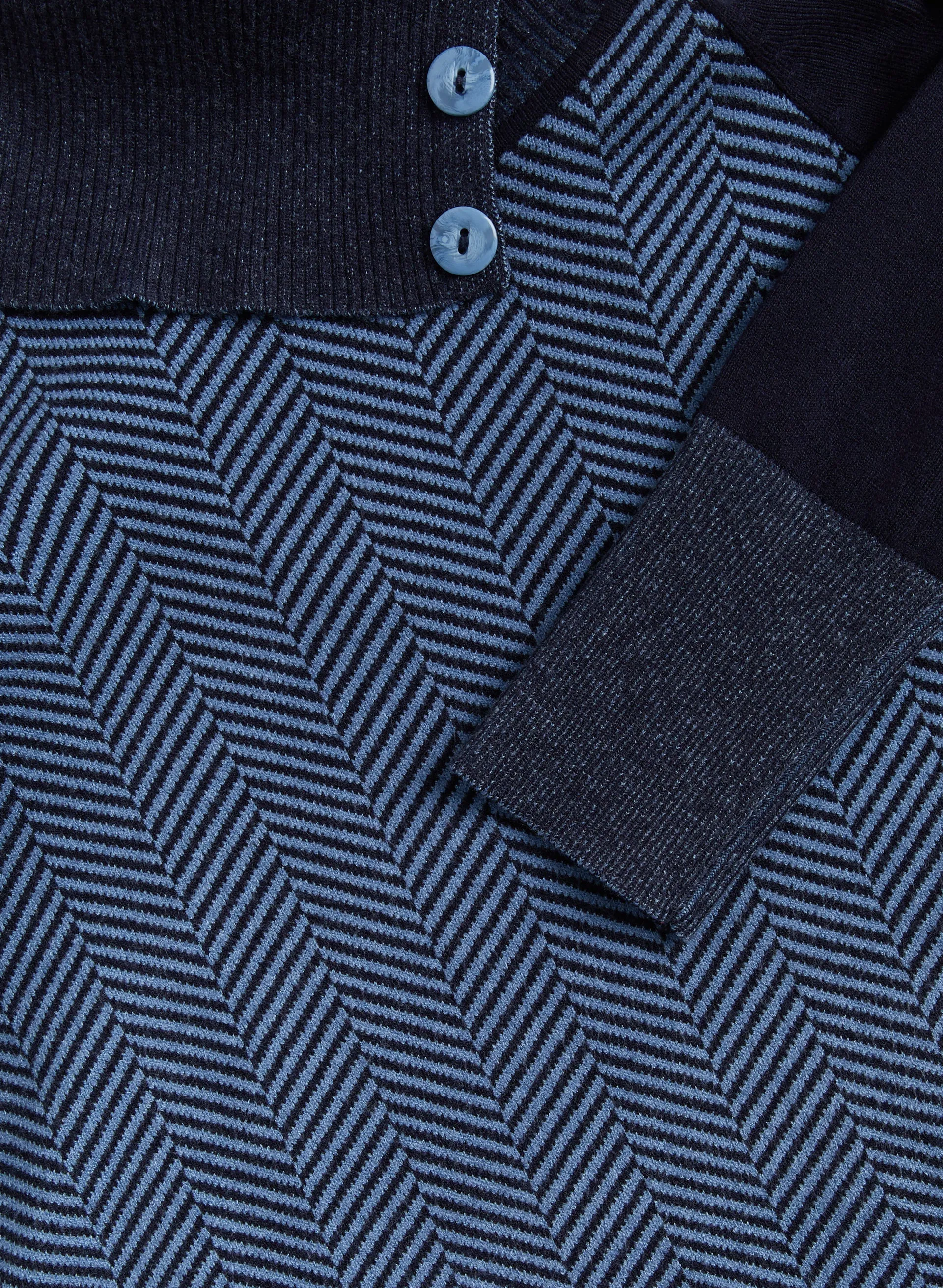 Herringbone Motif Split Collar Sweater sold by Laura product image thumbnail 3