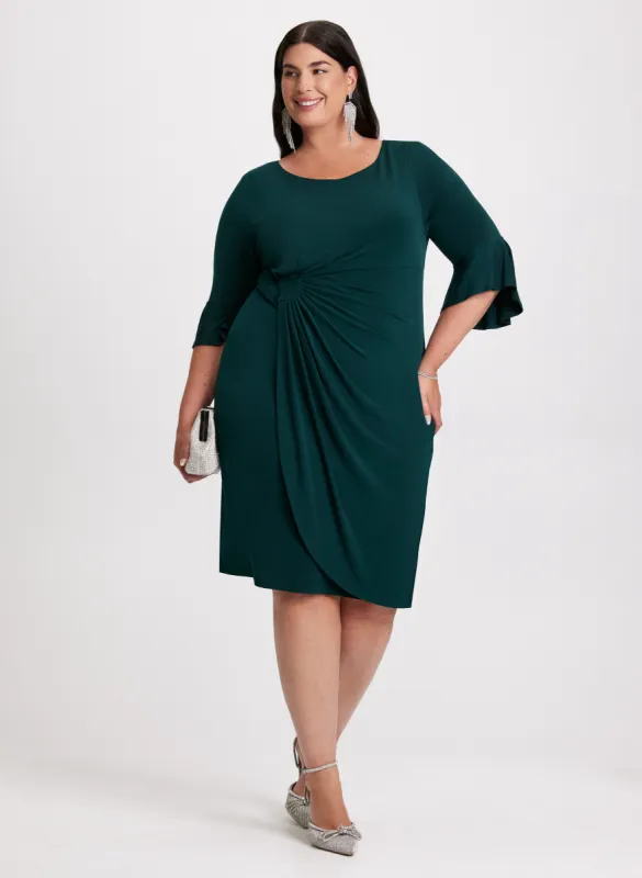 Flounce Sleeve Ruched Detail Dress sold by Laura