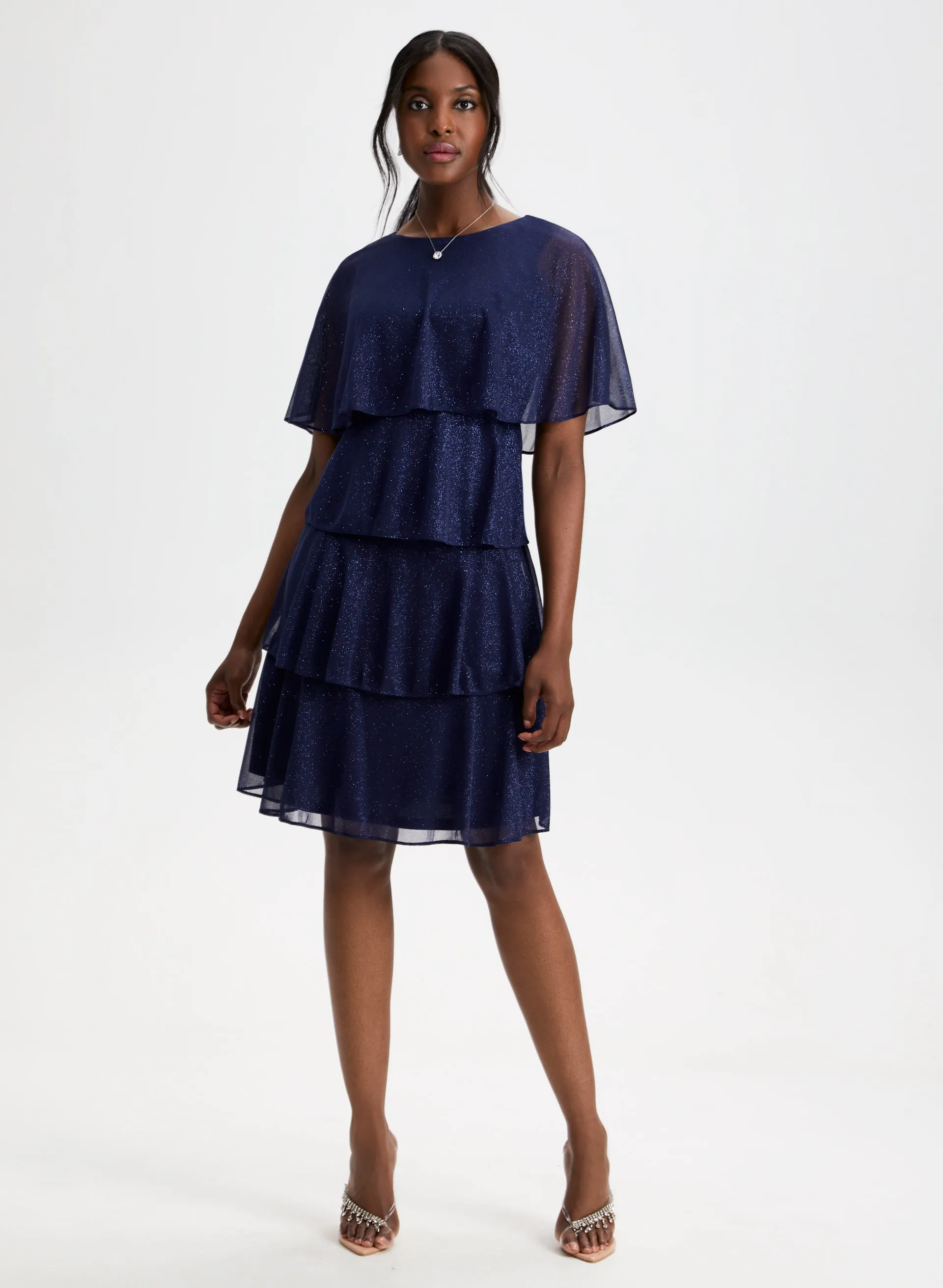 Glitter Mesh Tiered Dress sold by Laura