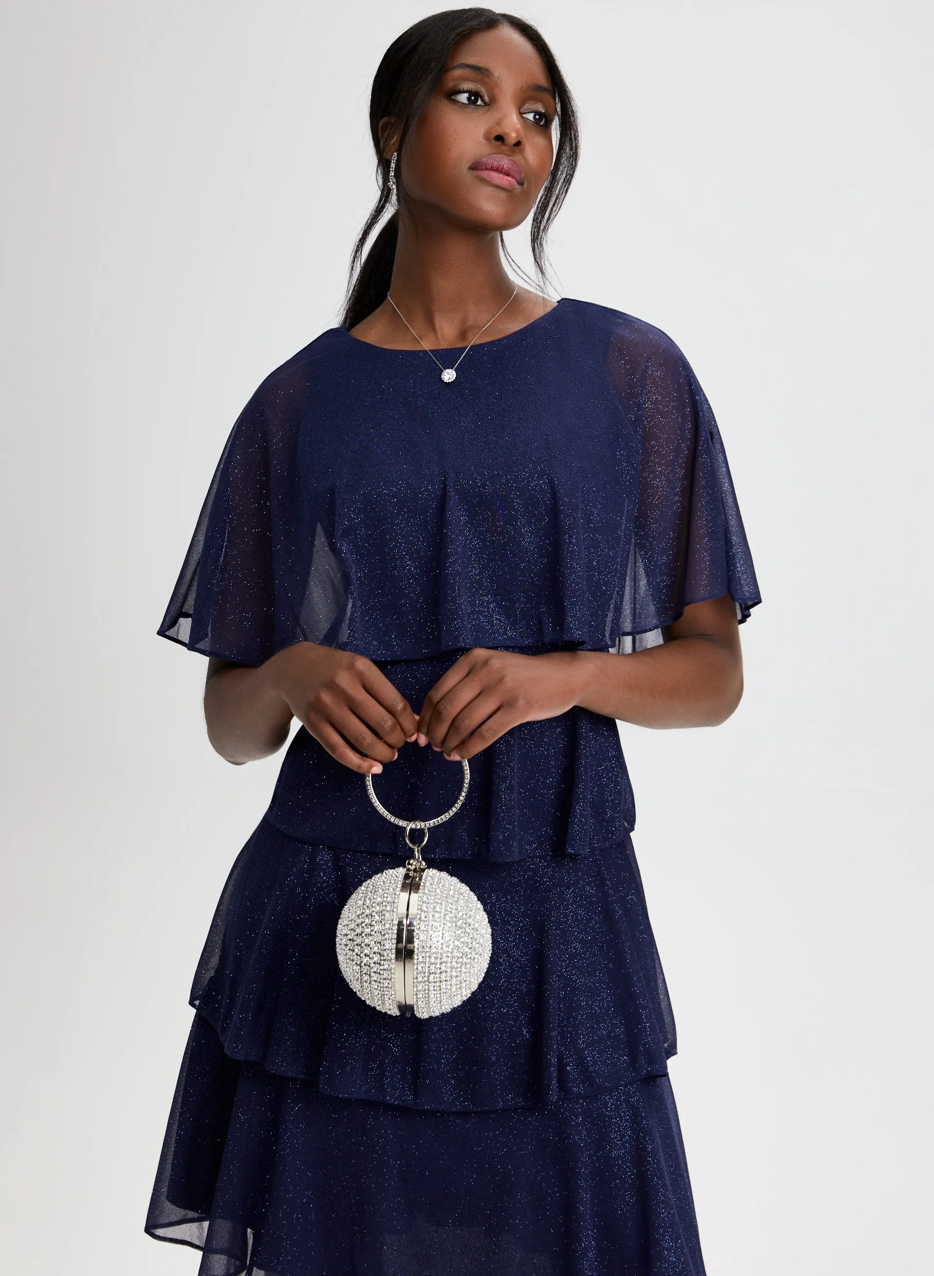 Glitter Mesh Tiered Dress sold by Laura product image thumbnail 5