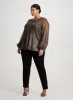 Button Detail Pants & Metallic Plisse Top sold by Laura