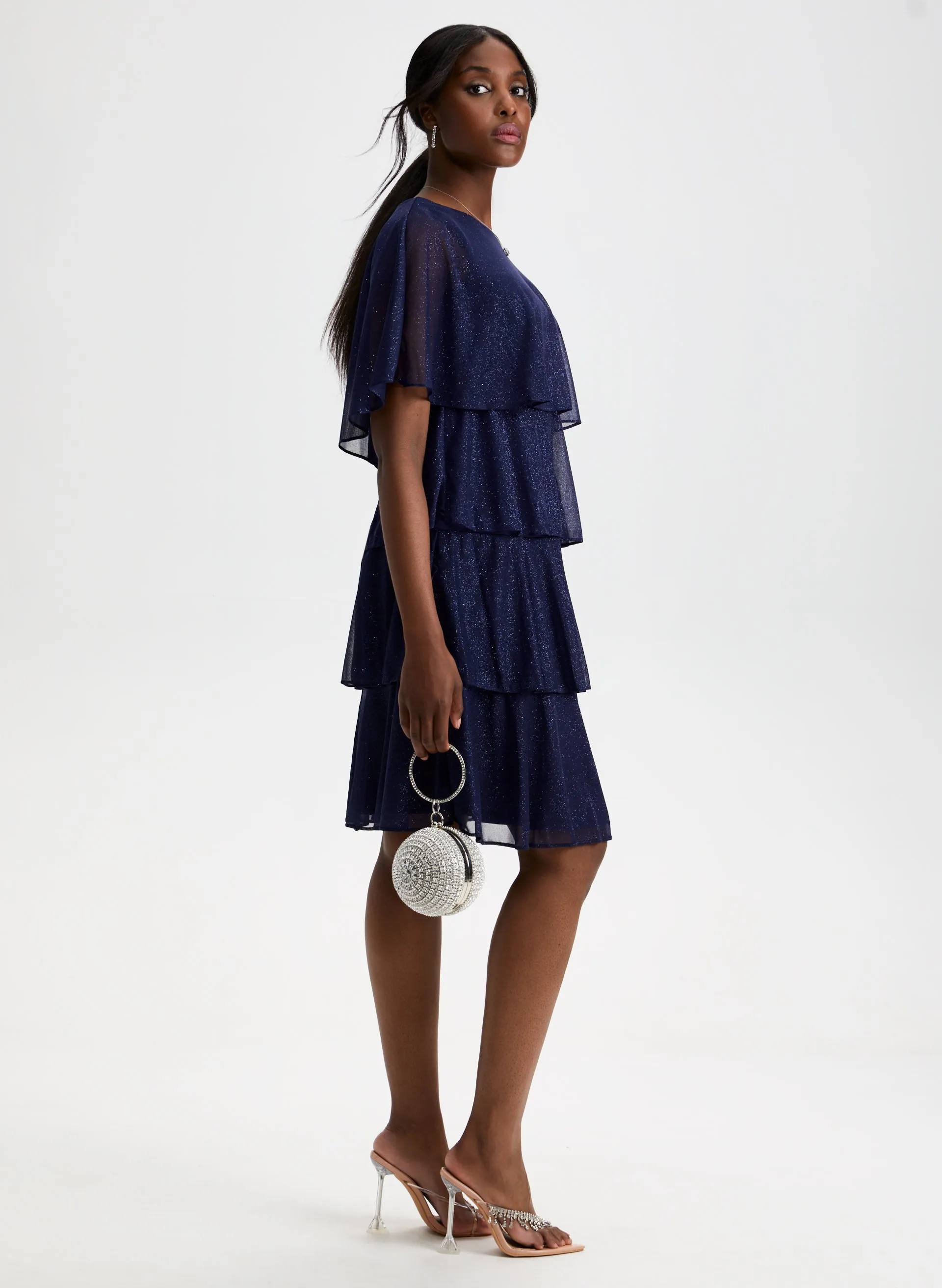 Glitter Mesh Tiered Dress sold by Laura product image thumbnail 3