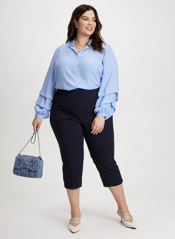 Tiered Sleeve Striped Blouse & Bengaline Capris sold by Laura