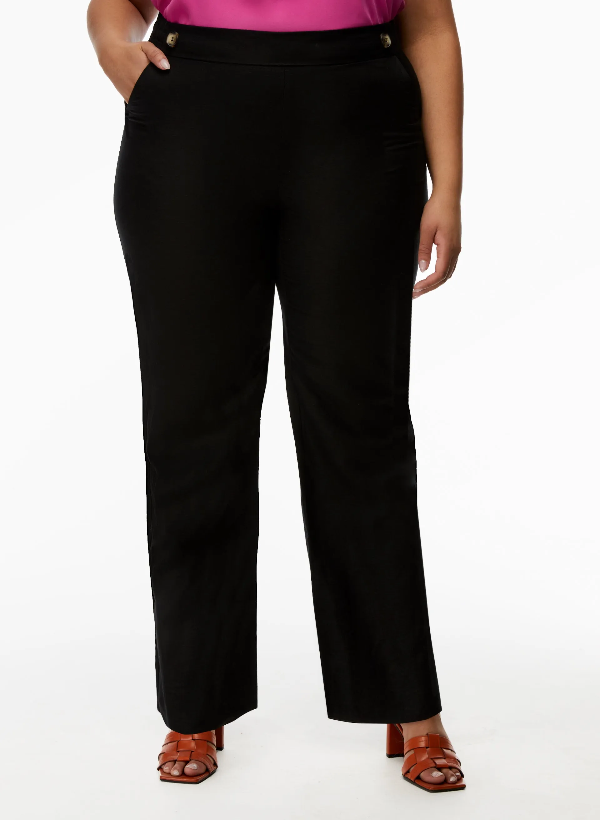 Straight Leg Linen-Blend Pants sold by Laura