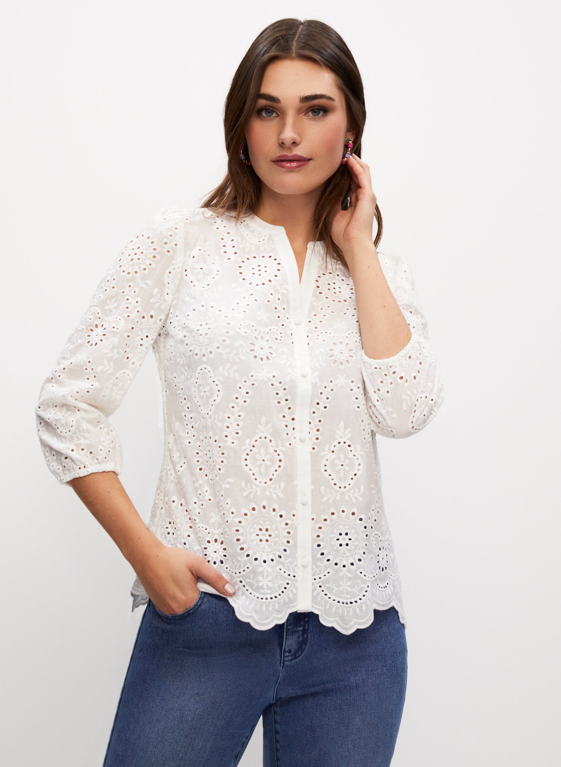 Cotton Eyelet Blouse sold by Laura