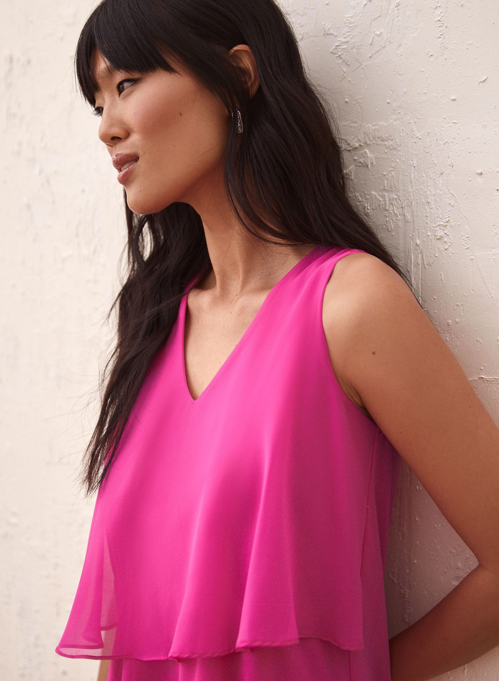 Tiered Chiffon V-Neck Dress sold by Laura product image thumbnail 2