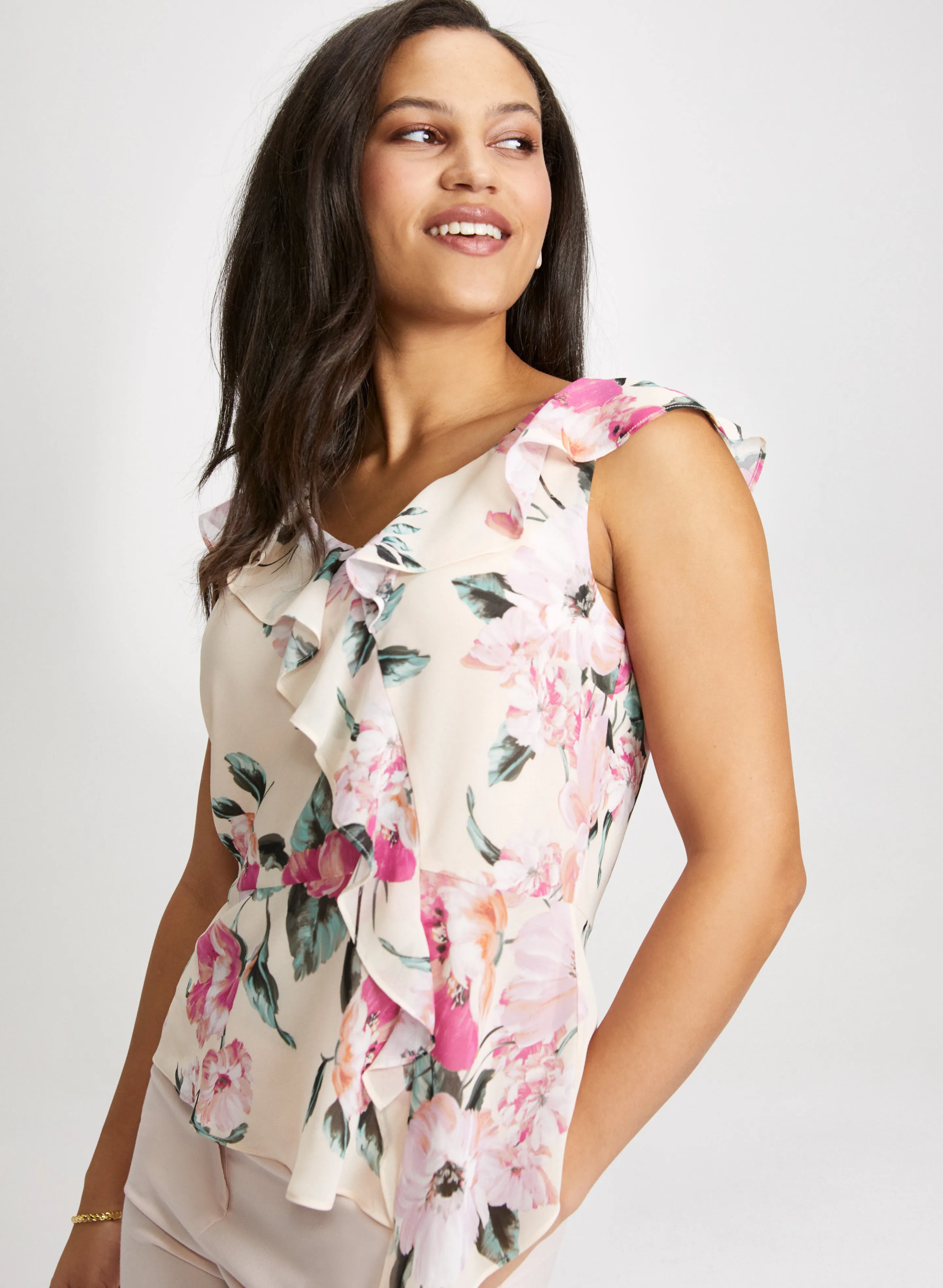 Floral Print Ruffle Blouse sold by Laura product image thumbnail 4