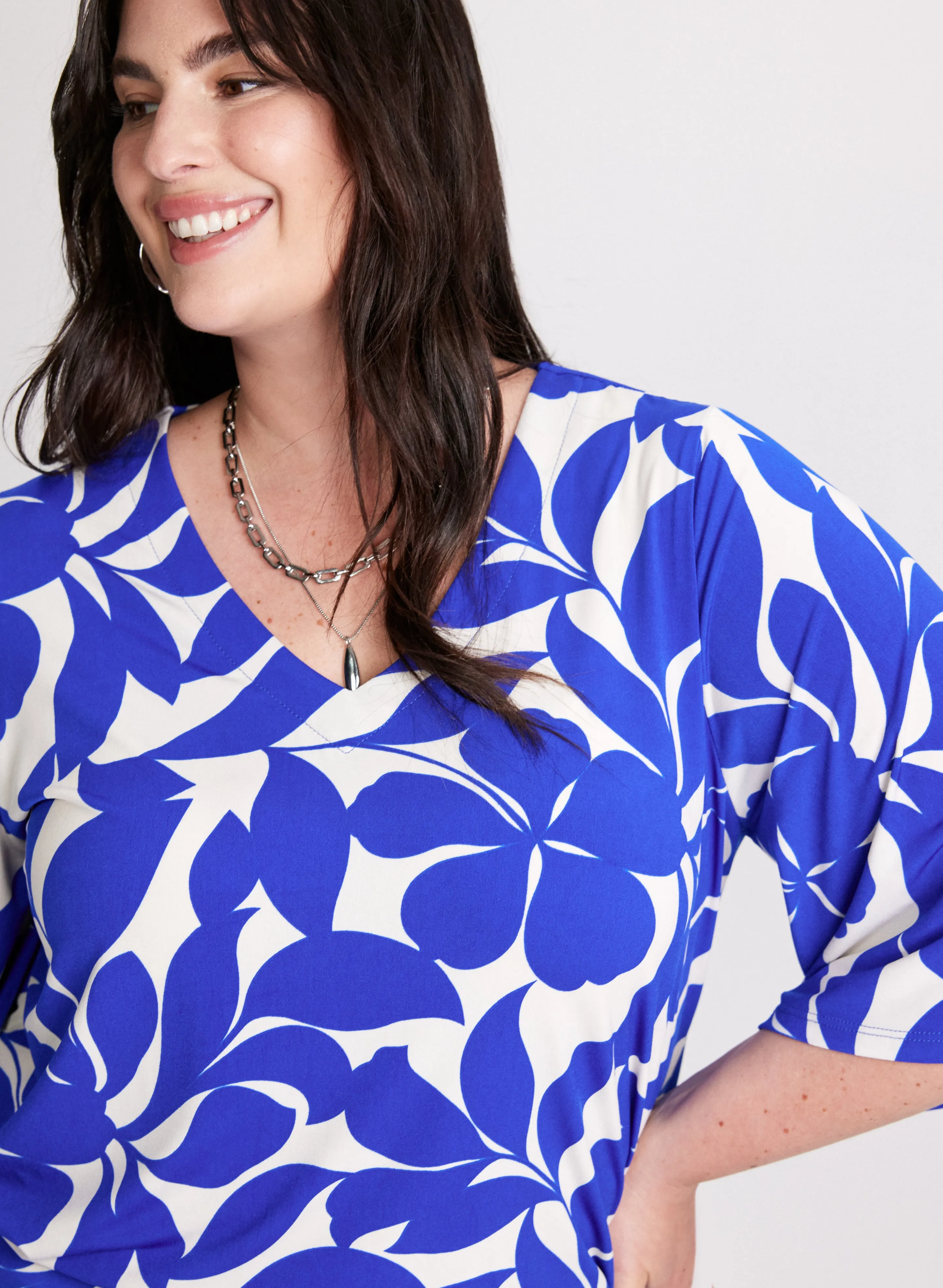 Leaf Print V-Neck Top sold by Laura product image thumbnail 2