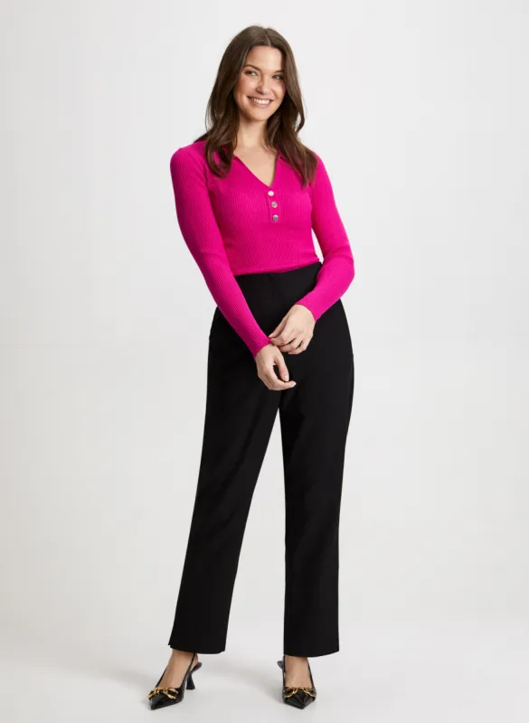 Pointelle Knit Sweater & Slim Leg Pants sold by Laura
