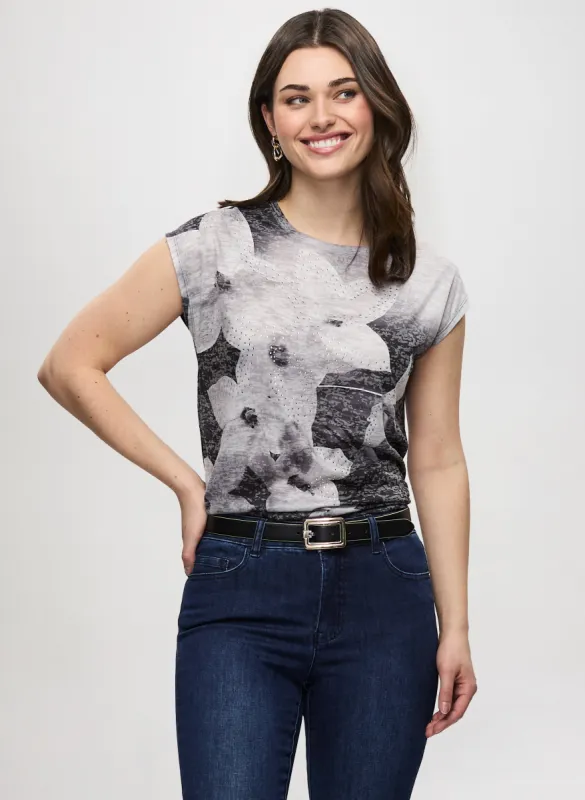 Drop-Shoulder Printed Tee sold by Laura