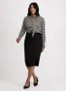 Houndstooth Print Chiffon Blouse sold by Laura