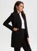 Vegan Leather Detail Redingote Jacket sold by Laura