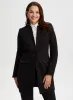 Vegan Leather Detail Redingote Jacket sold by Laura