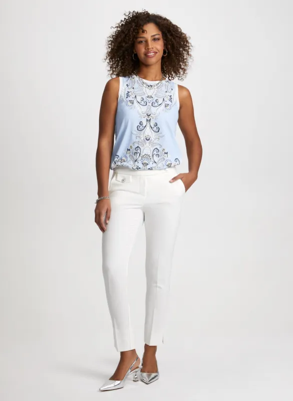 Sleeveless Paisley Top & Slim Leg Pants sold by Laura
