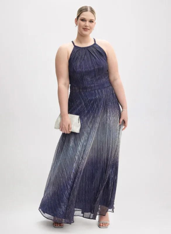 Metallic Halter Neck Dress sold by Laura