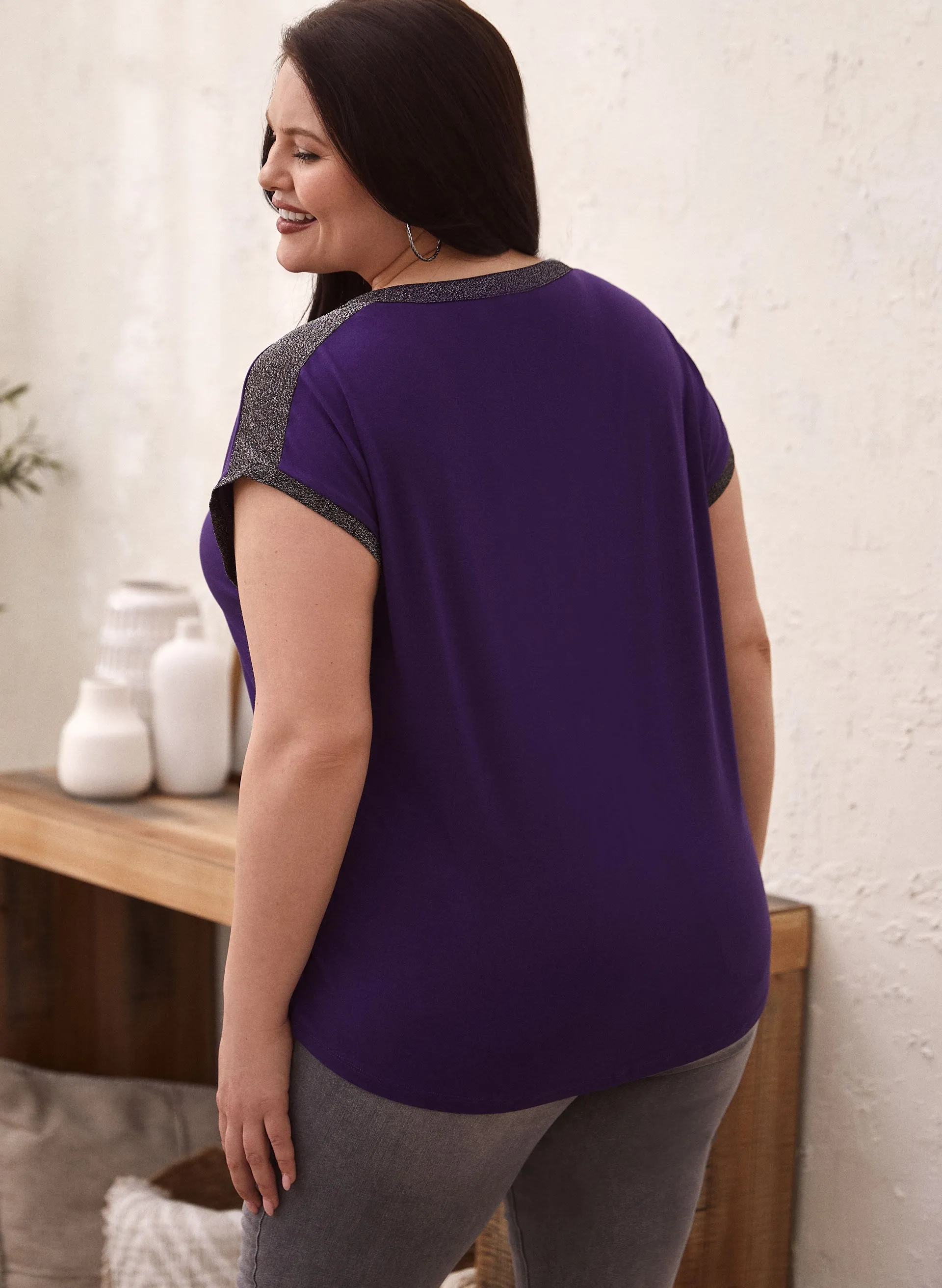 Glitter Trim Tee sold by Laura product image thumbnail 4